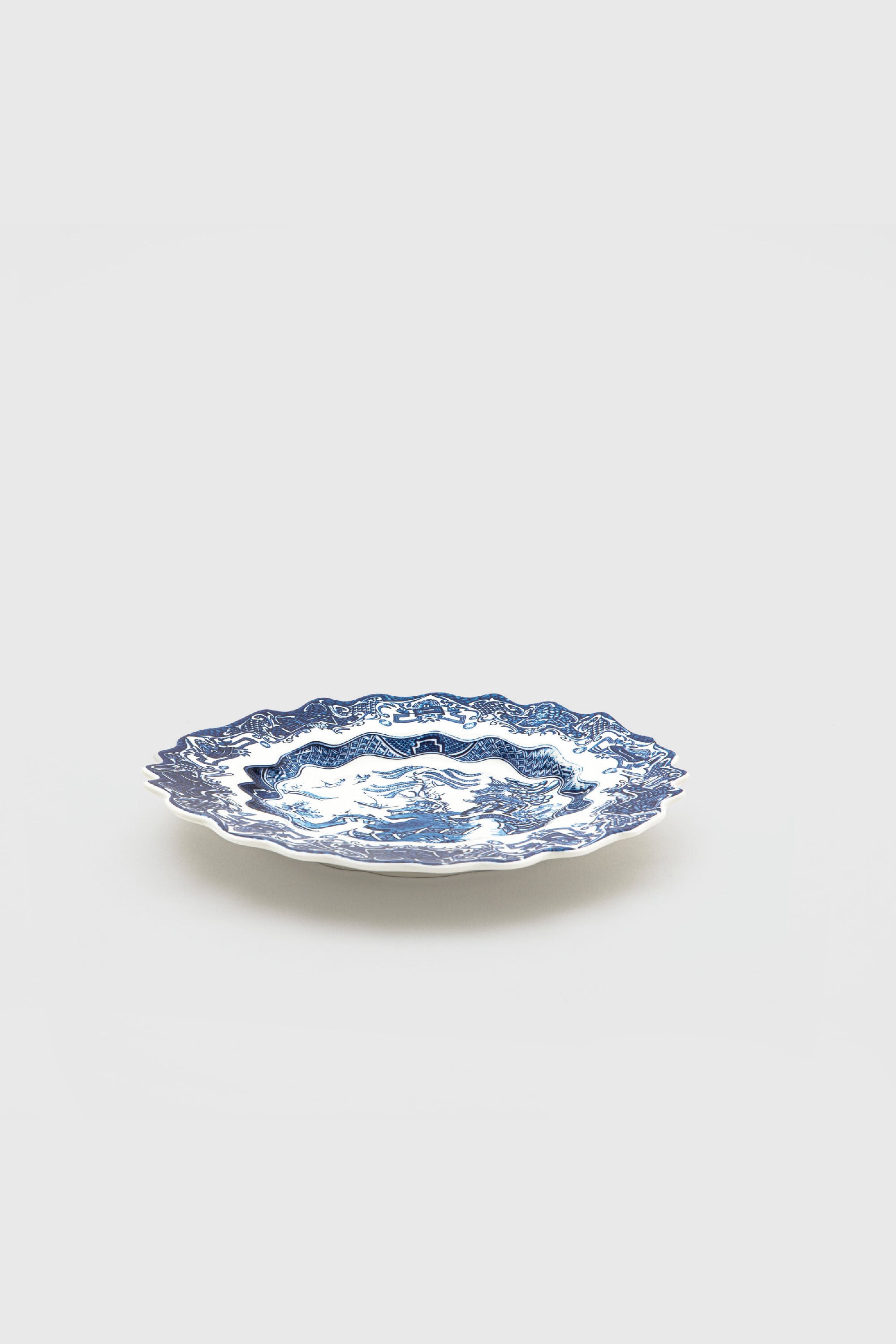 Diesel - 11232 DESSERT PLATE IN PORCELAIN "CLASSI, Unisex's Porcelain dessert plate in White/Blue - 3