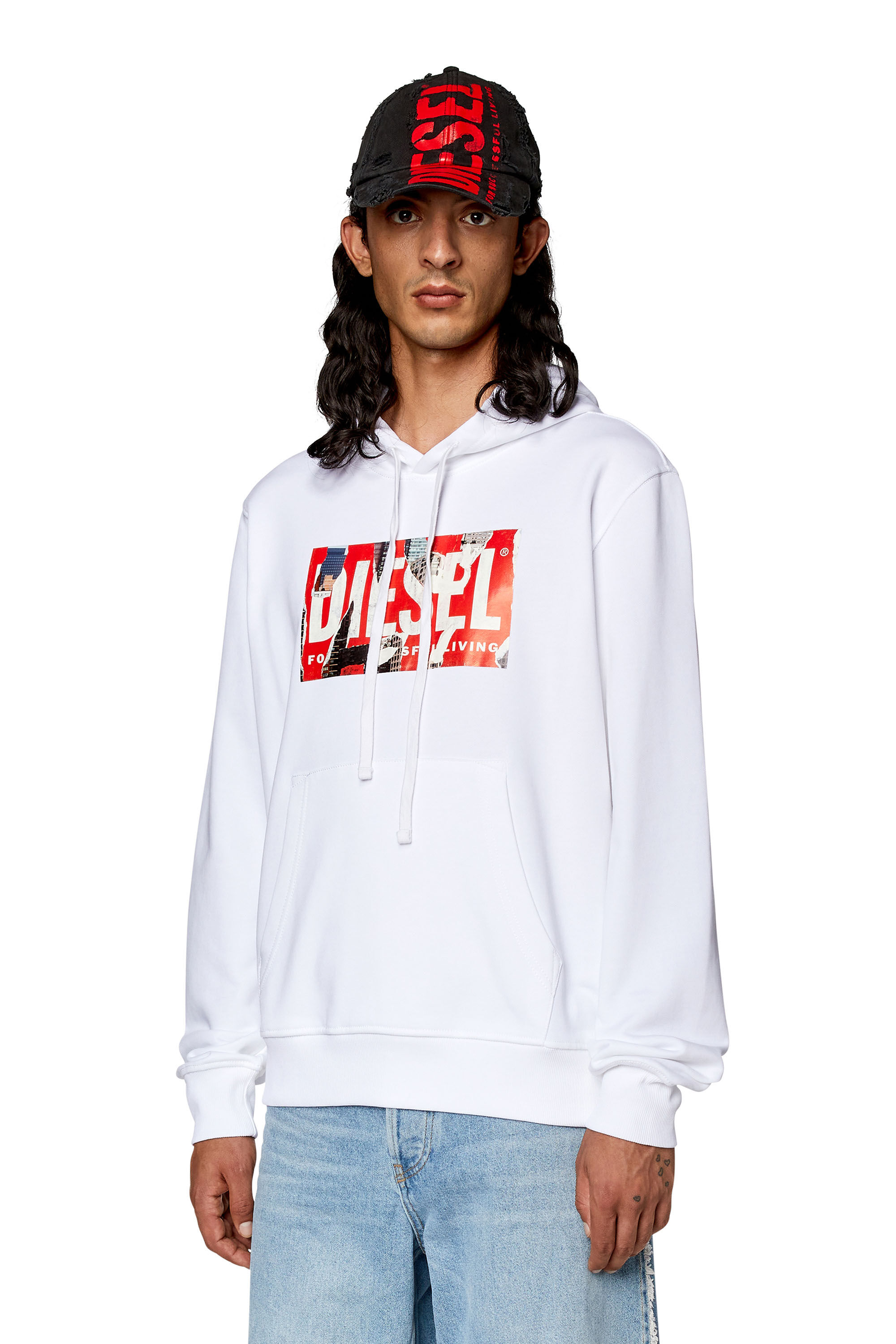 Men's Hoodie with peel-off print | S-GINN-HOOD-L4 Diesel