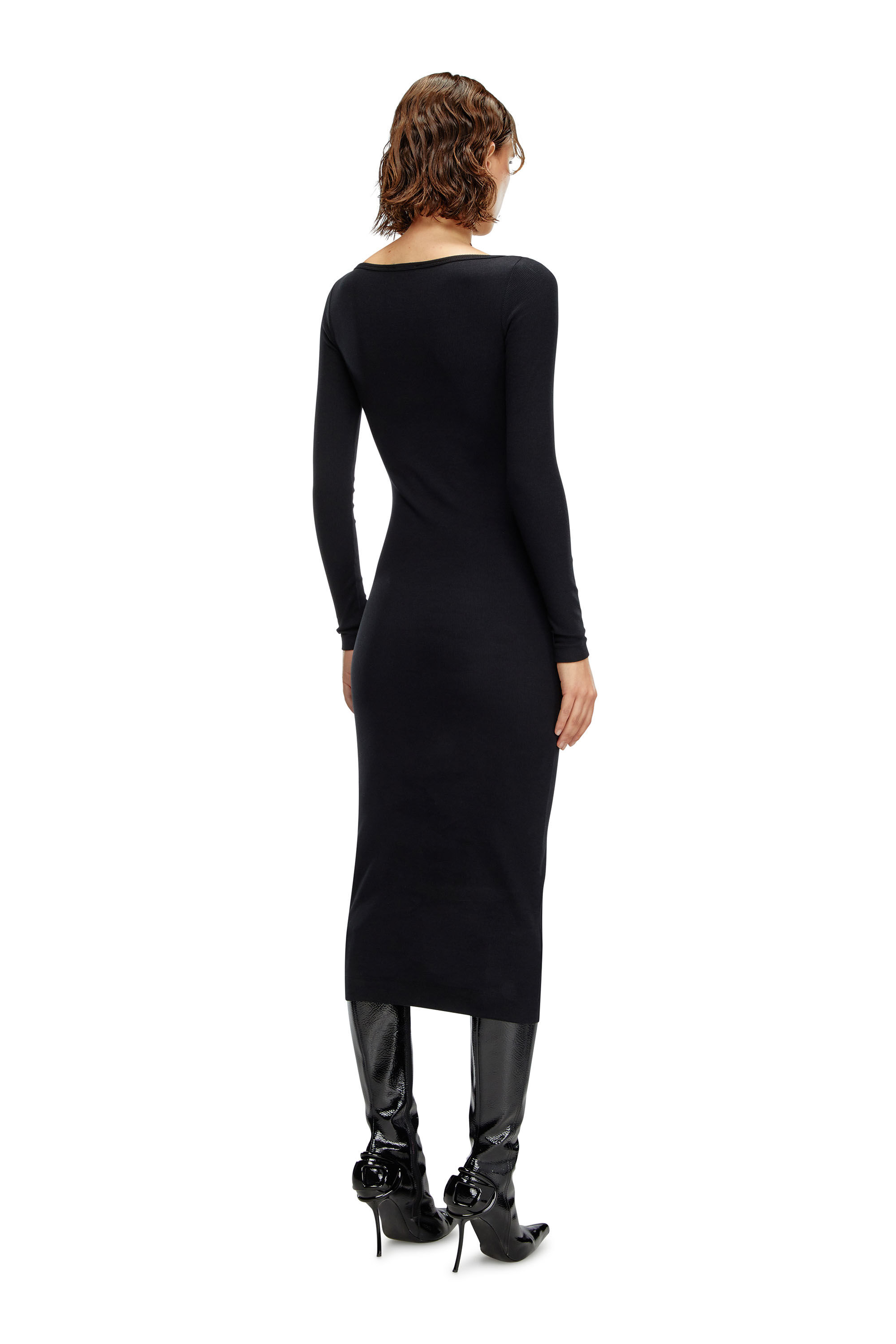 Diesel - D-BALLET-D, Woman Scoop-neck midi dress in Black - Image 3