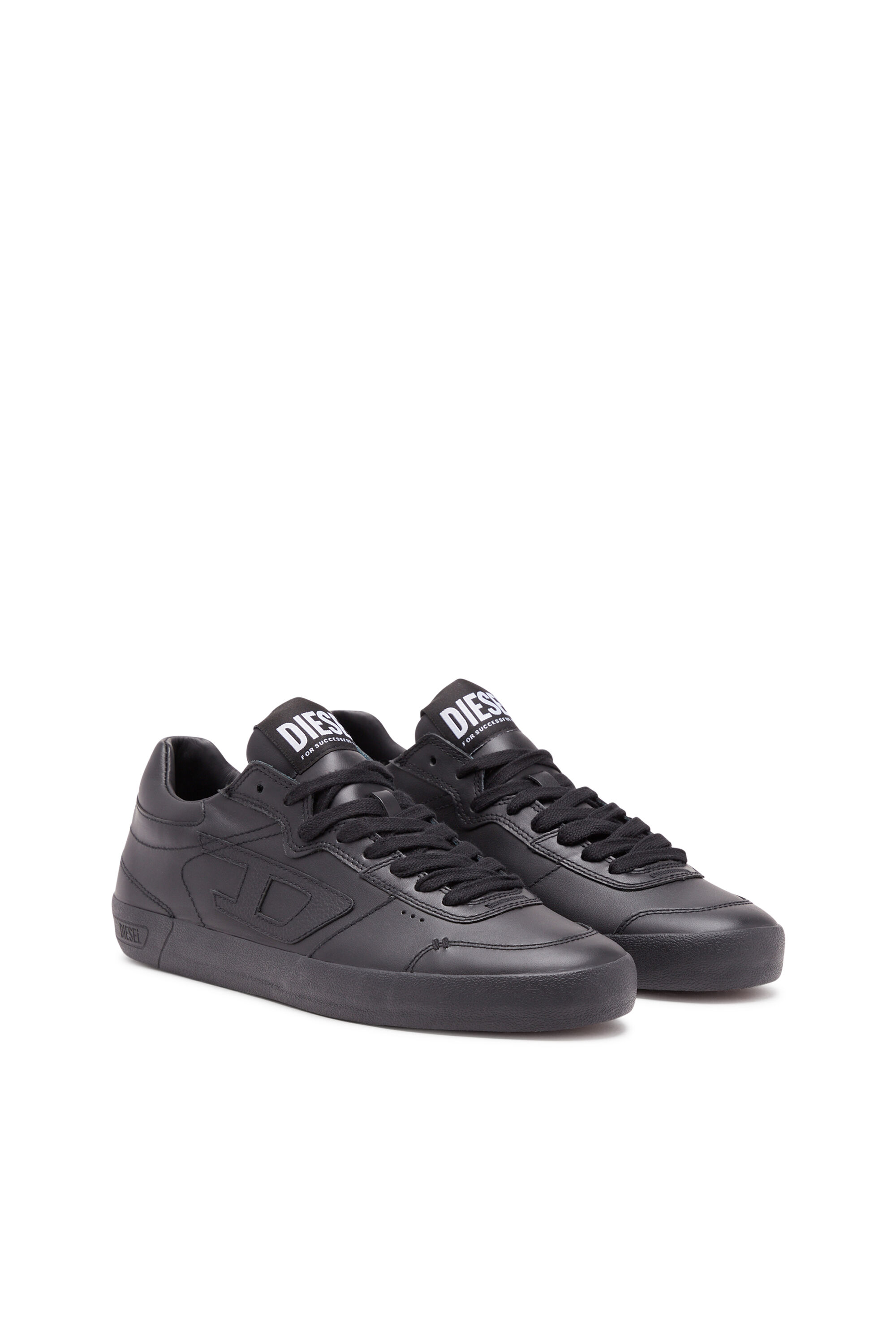 Men s S Leroji Low Low top leather sneakers with D branding Black Diesel