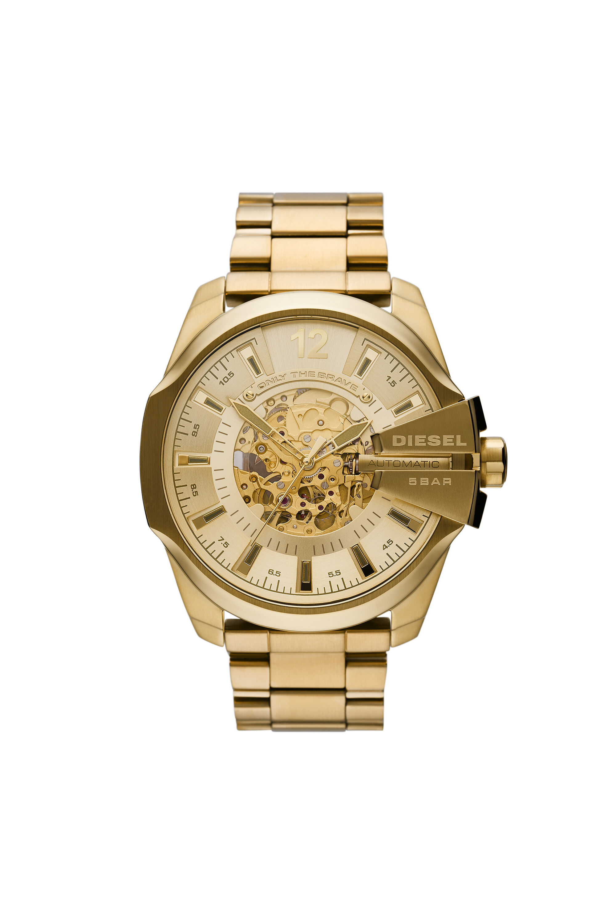 DZ7456 Man Mega Chief automatic three hand gold tone watch Diesel