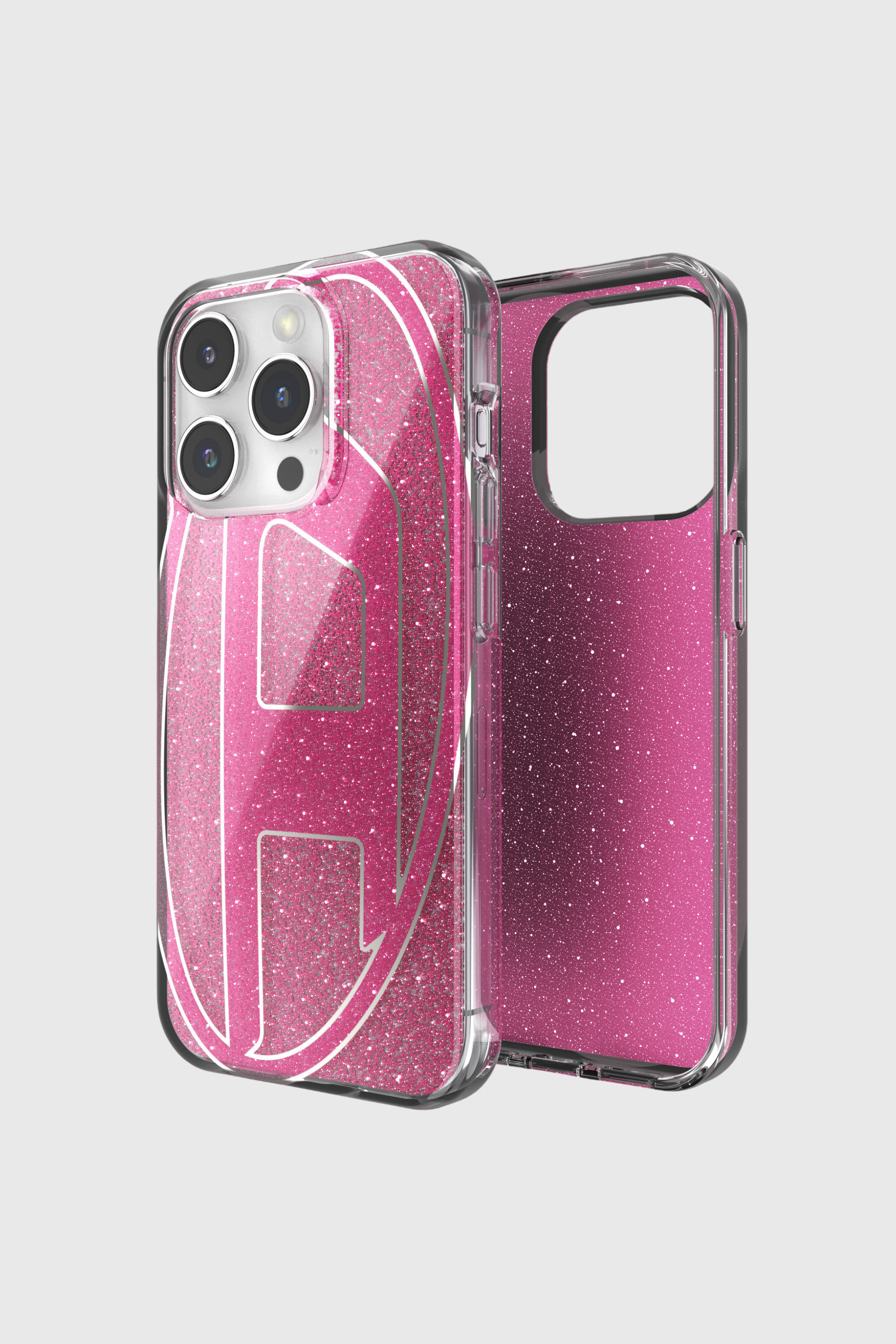 Diesel - 60036 AOP CASE, Unisex's Glitter Case for iP 15 Pro in Pink - 1