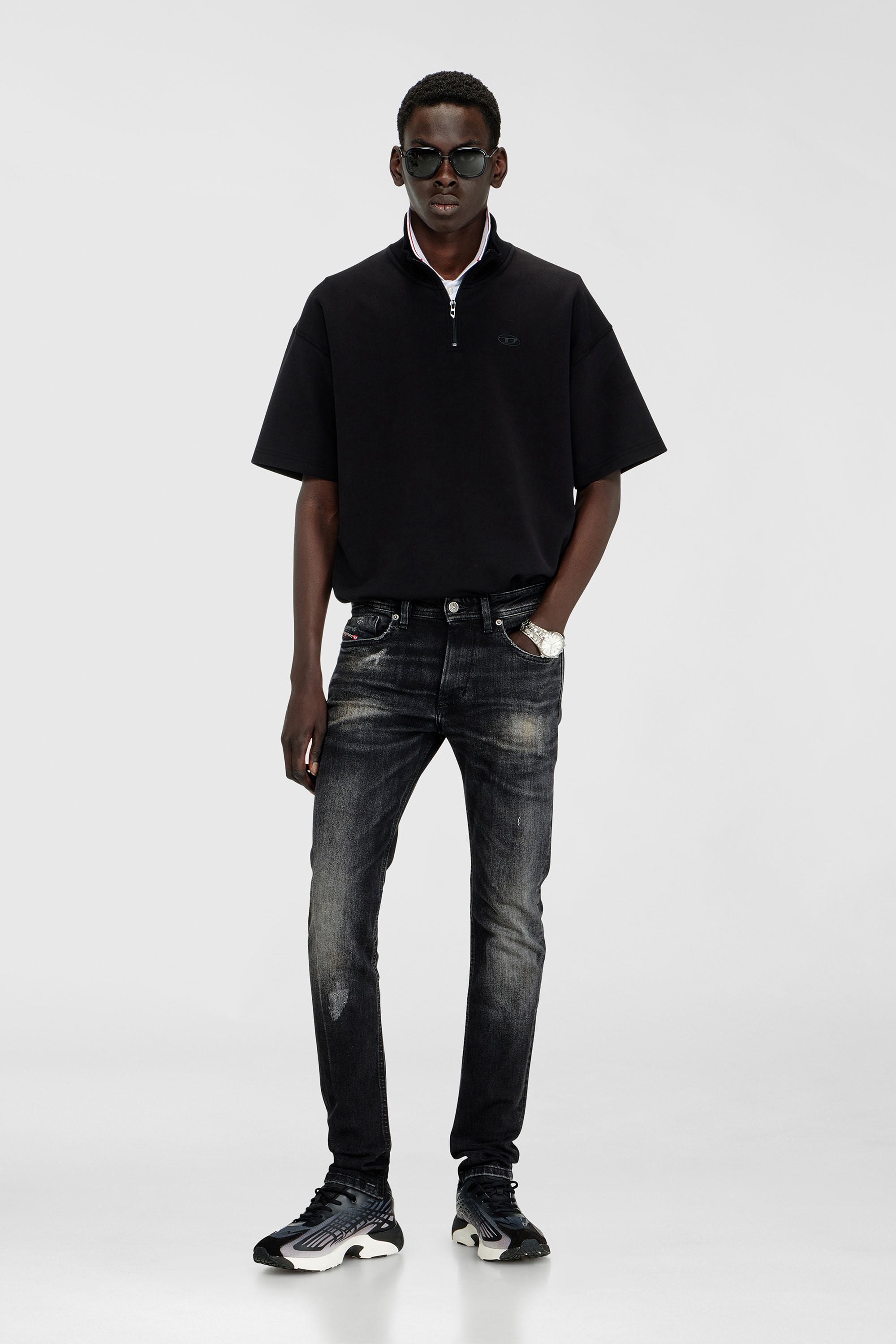 Diesel - Man's Skinny Jeans 1979 Sleenker 0DBDP, Black/Dark grey - 1