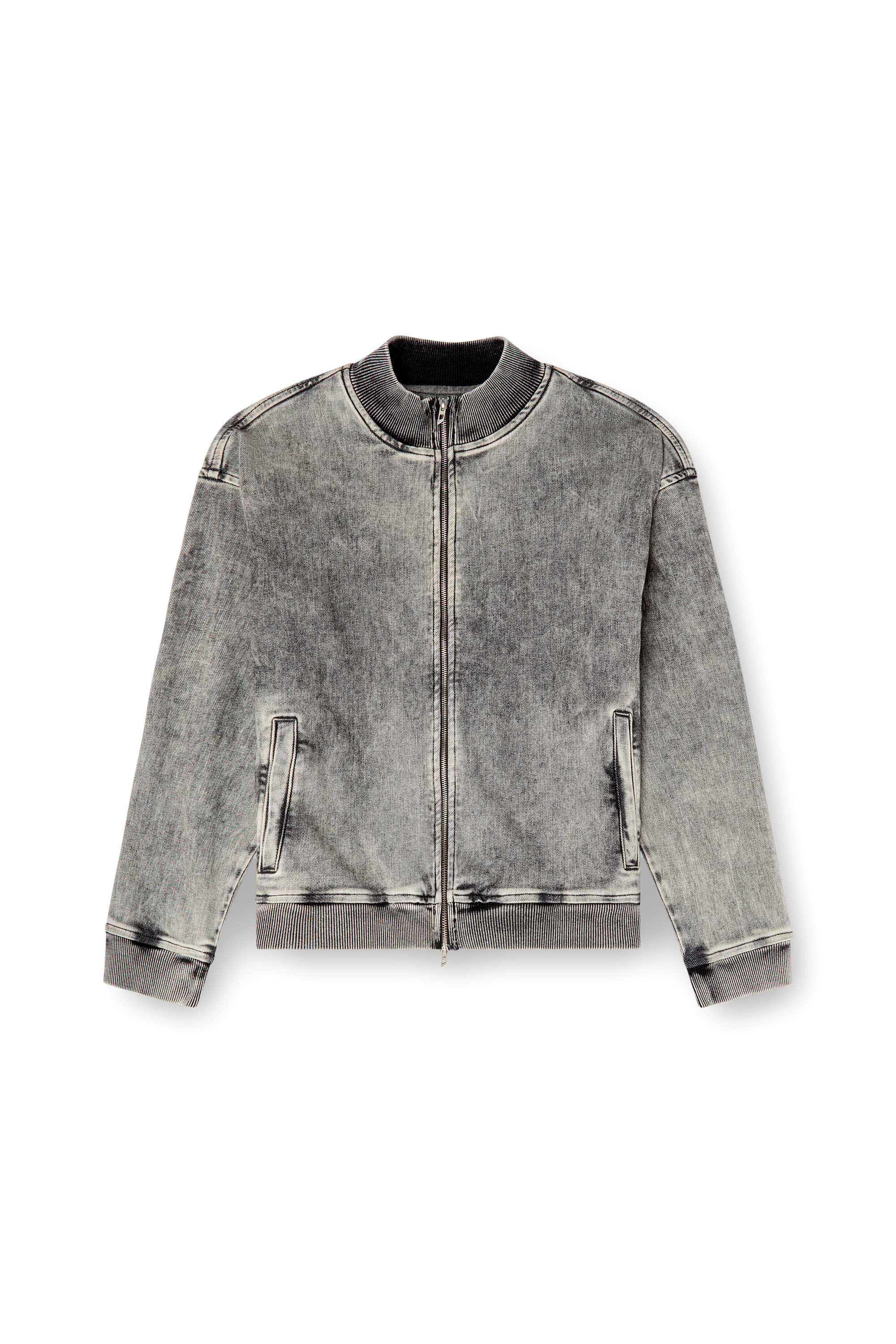 【送料&関税込】Diesel d-carly-s Track Sweatshirt - Unisex Women's Track Denim zip-up sweater with Oval D | Grey | Diesel