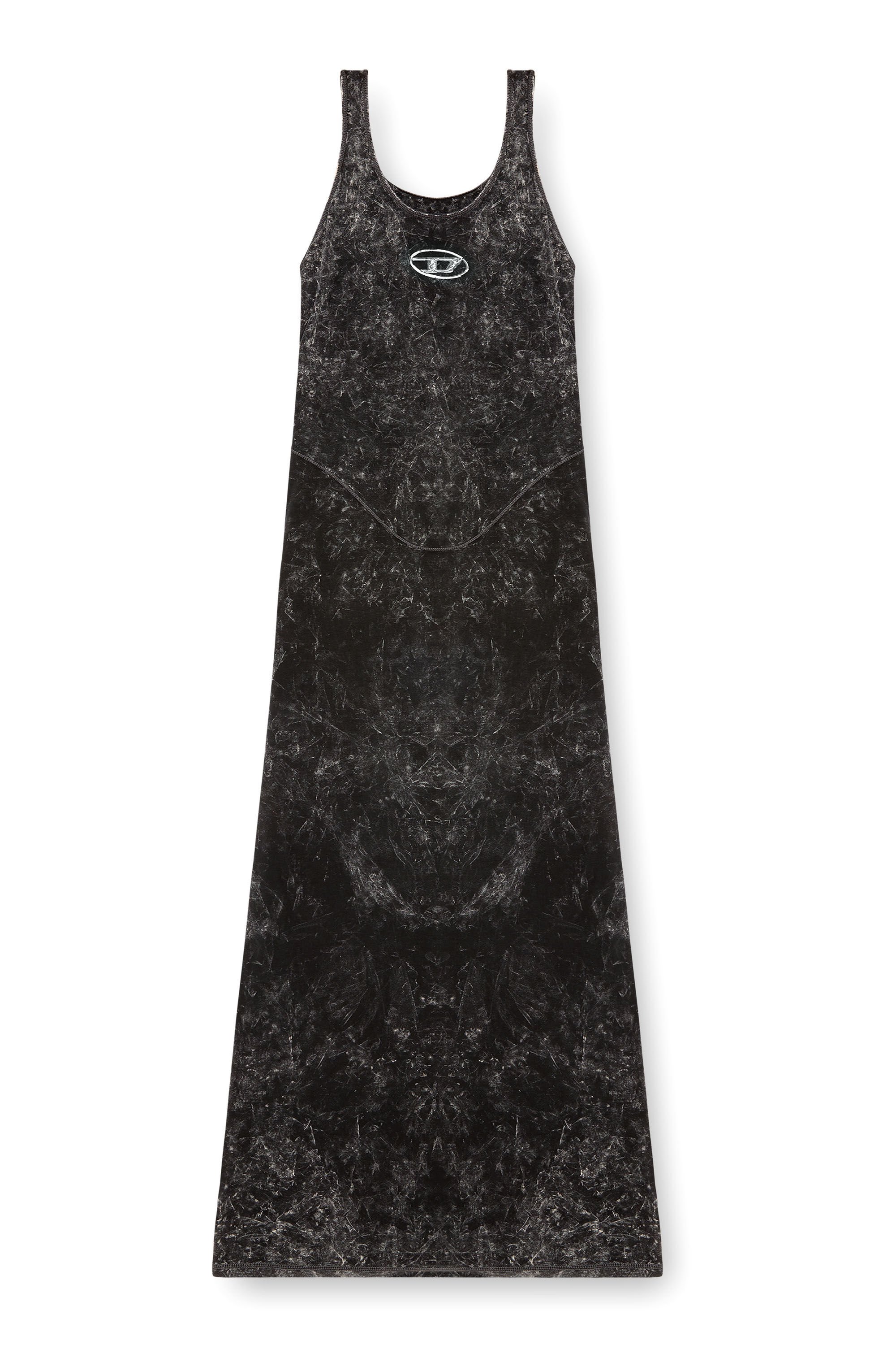 Diesel - D-AVENA-P1, Woman Maxi dress in marbled stretch jersey in Black - Image 2