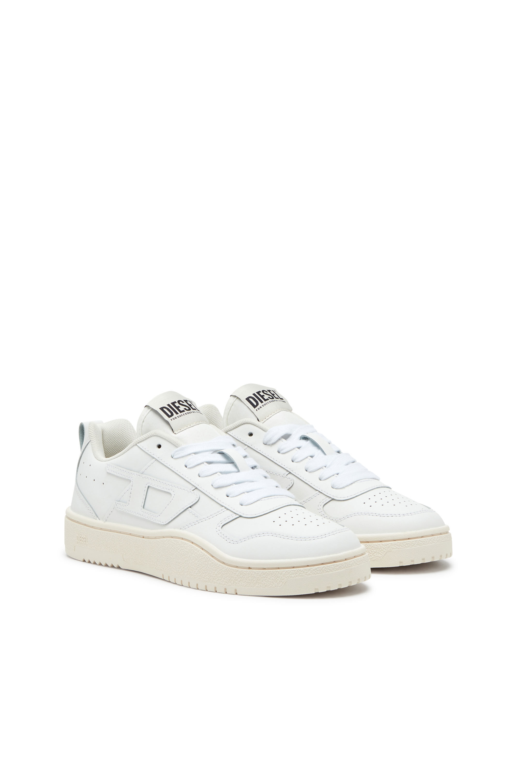 Diesel - S-UKIYO V2 LOW, Man S-Ukiyo Low-Low-top sneakers in leather and nylon in White - Image 2