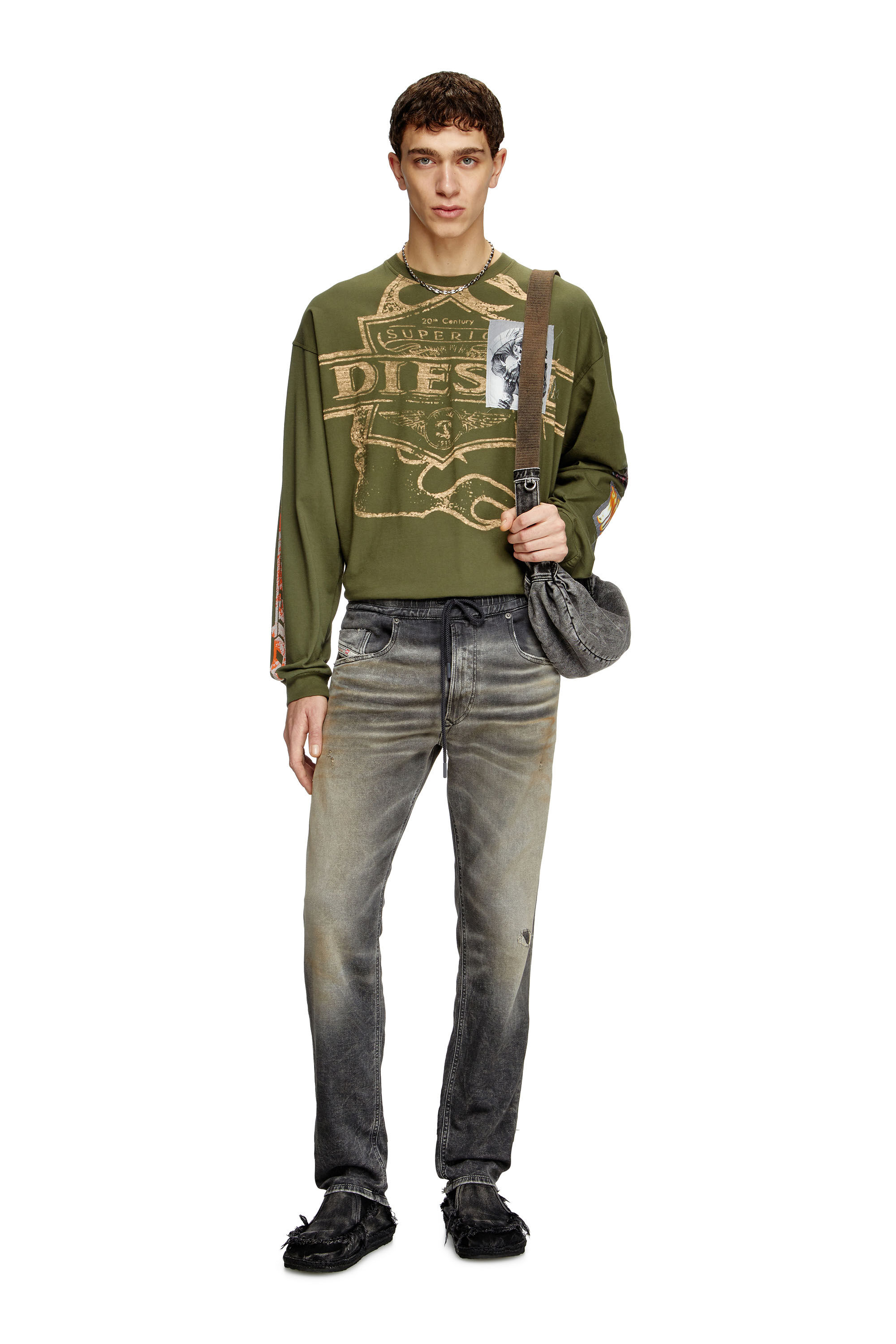 Diesel - Man's Regular 2030 D-Krooley Joggjeans® 068PG, Light Grey - 1