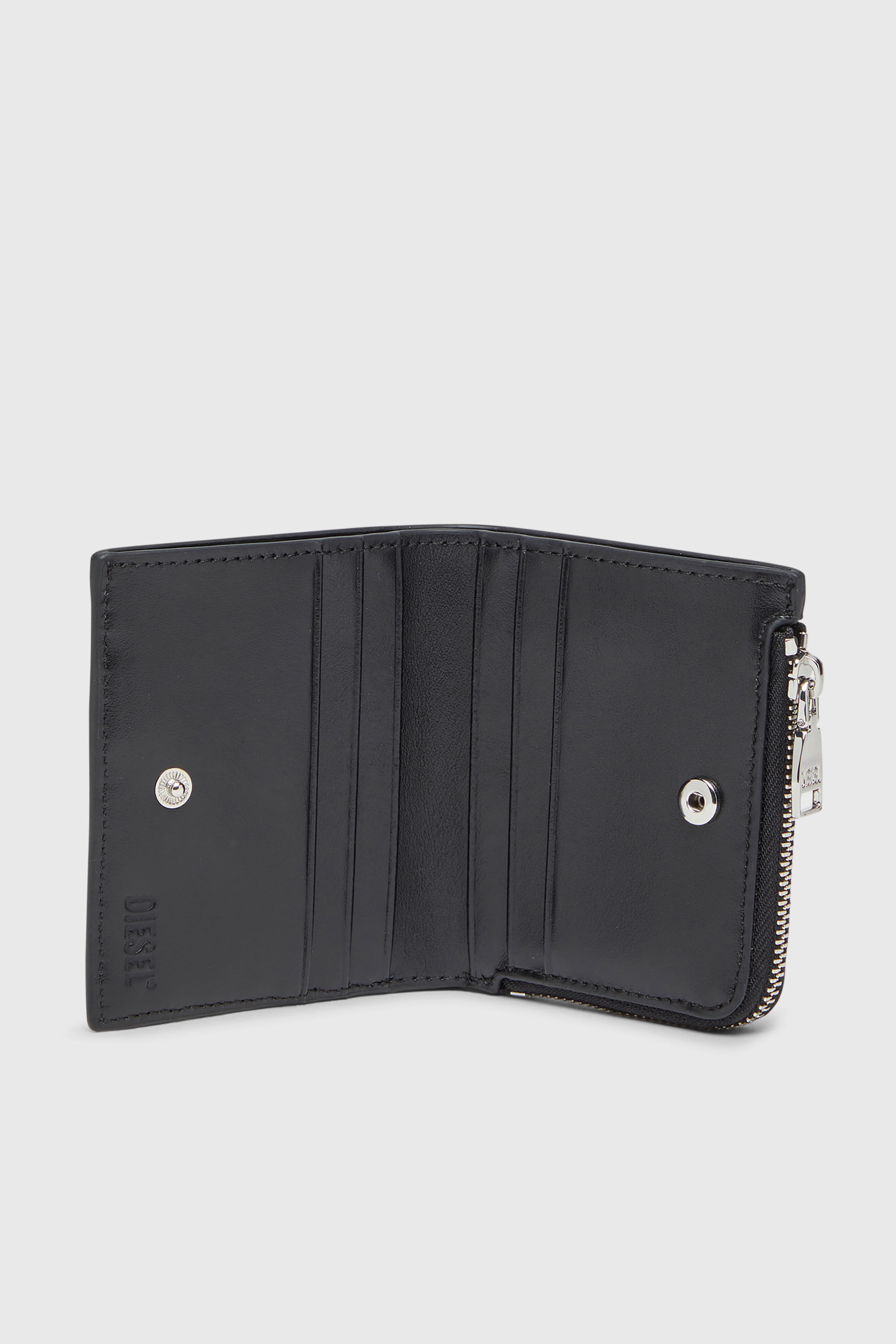 Diesel - PLAY BI FOLD ZIP L, Woman's Bi-fold wallet in glossy PU in Black - 3