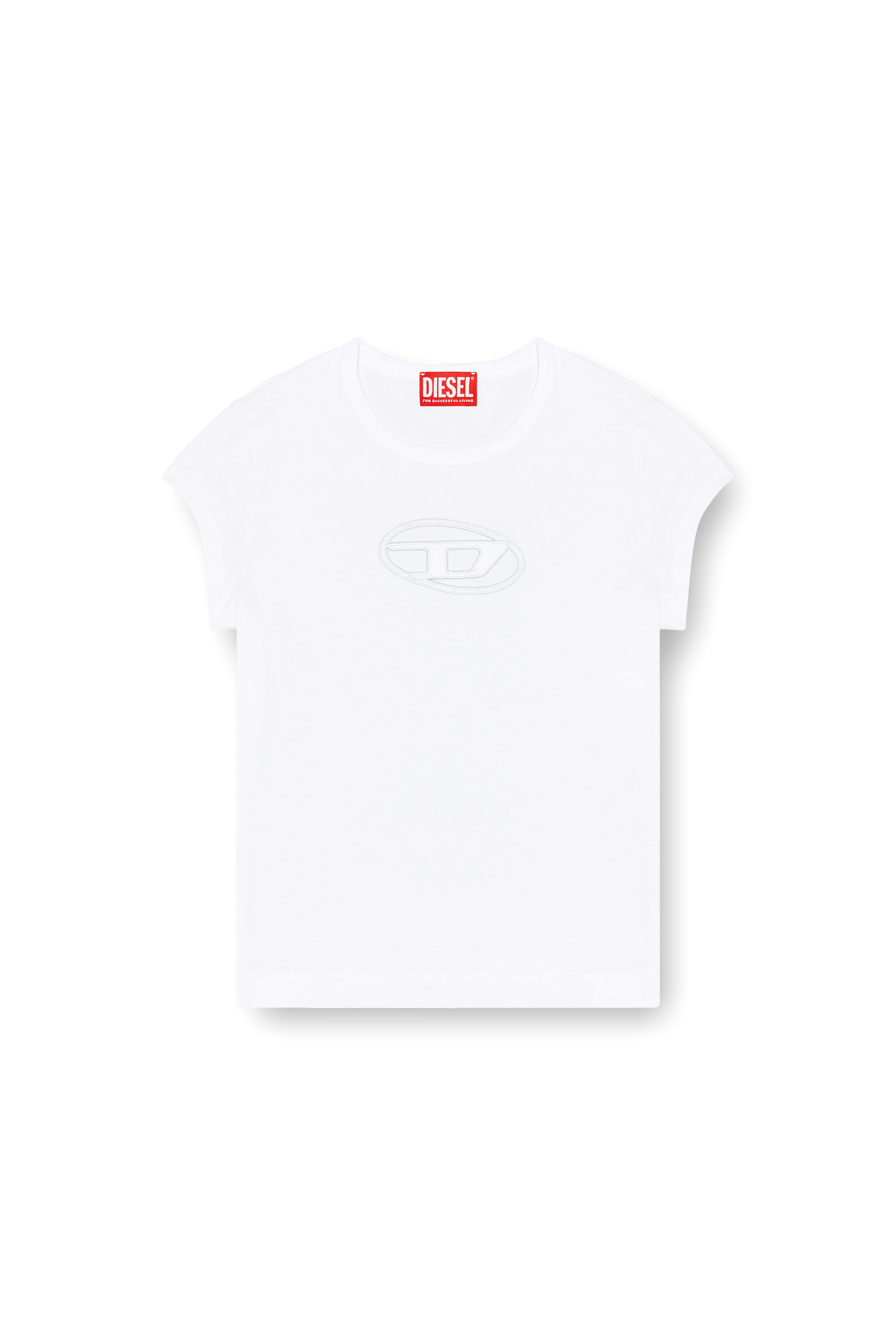 T-ANGIE Woman: Cotton T-shirt with cut-out D logo | Diesel