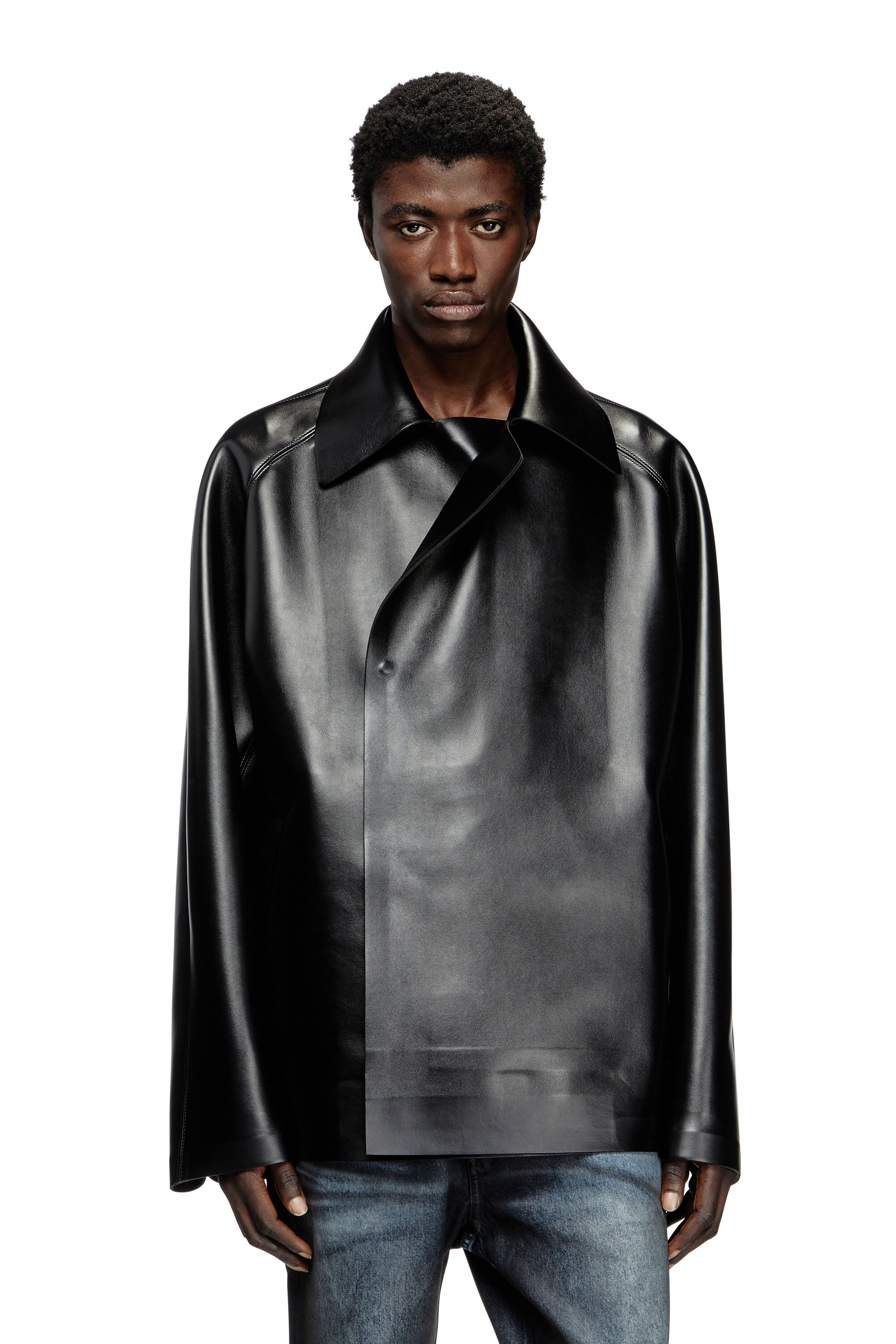 Diesel - J-MARKUS, Unisex's Oversized neoprene-bonded tailored jacket in Black - 3