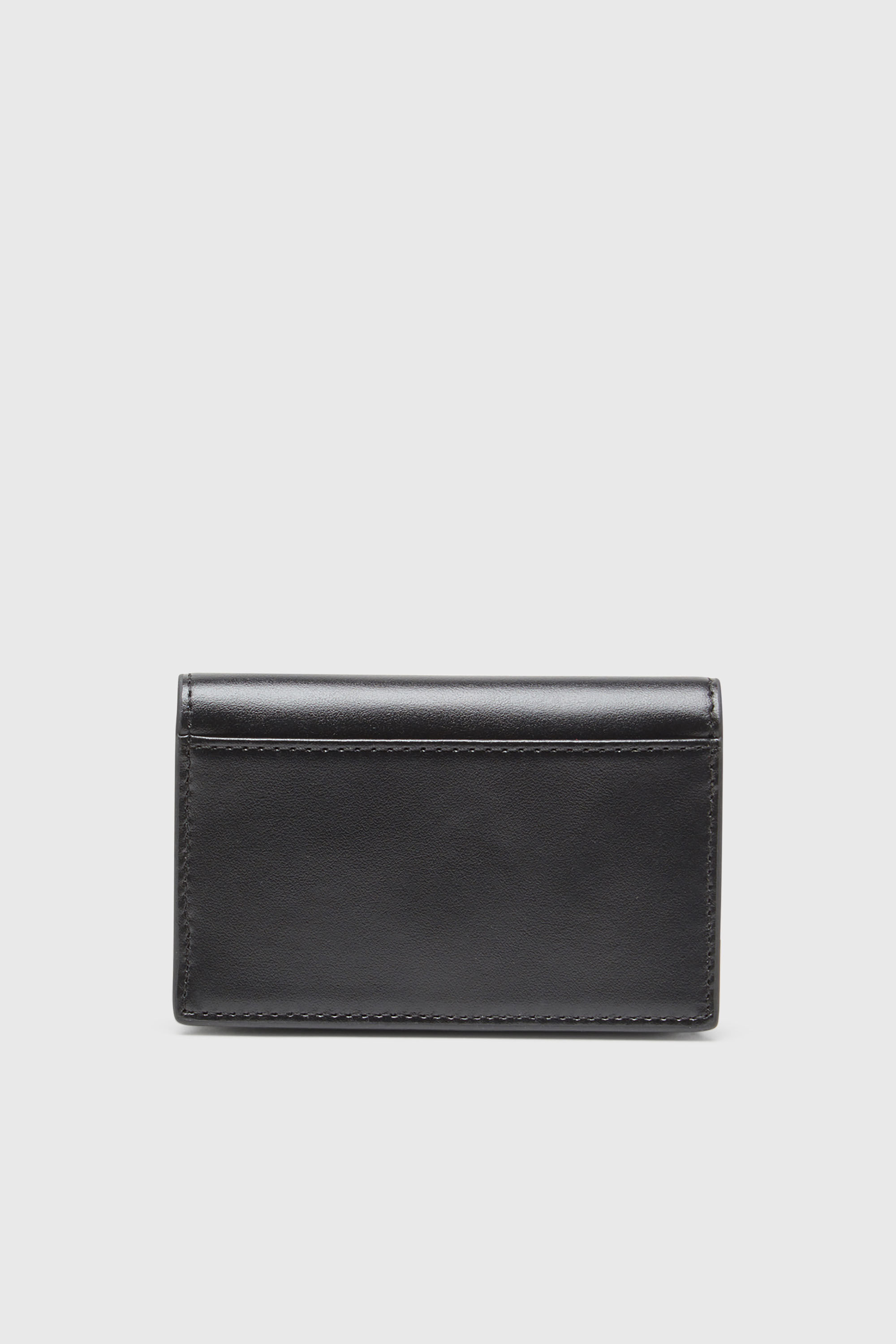 Diesel - 1DR CARD HOLDER IV, Woman's Leather card holder with enamelled Oval D in Black - 2