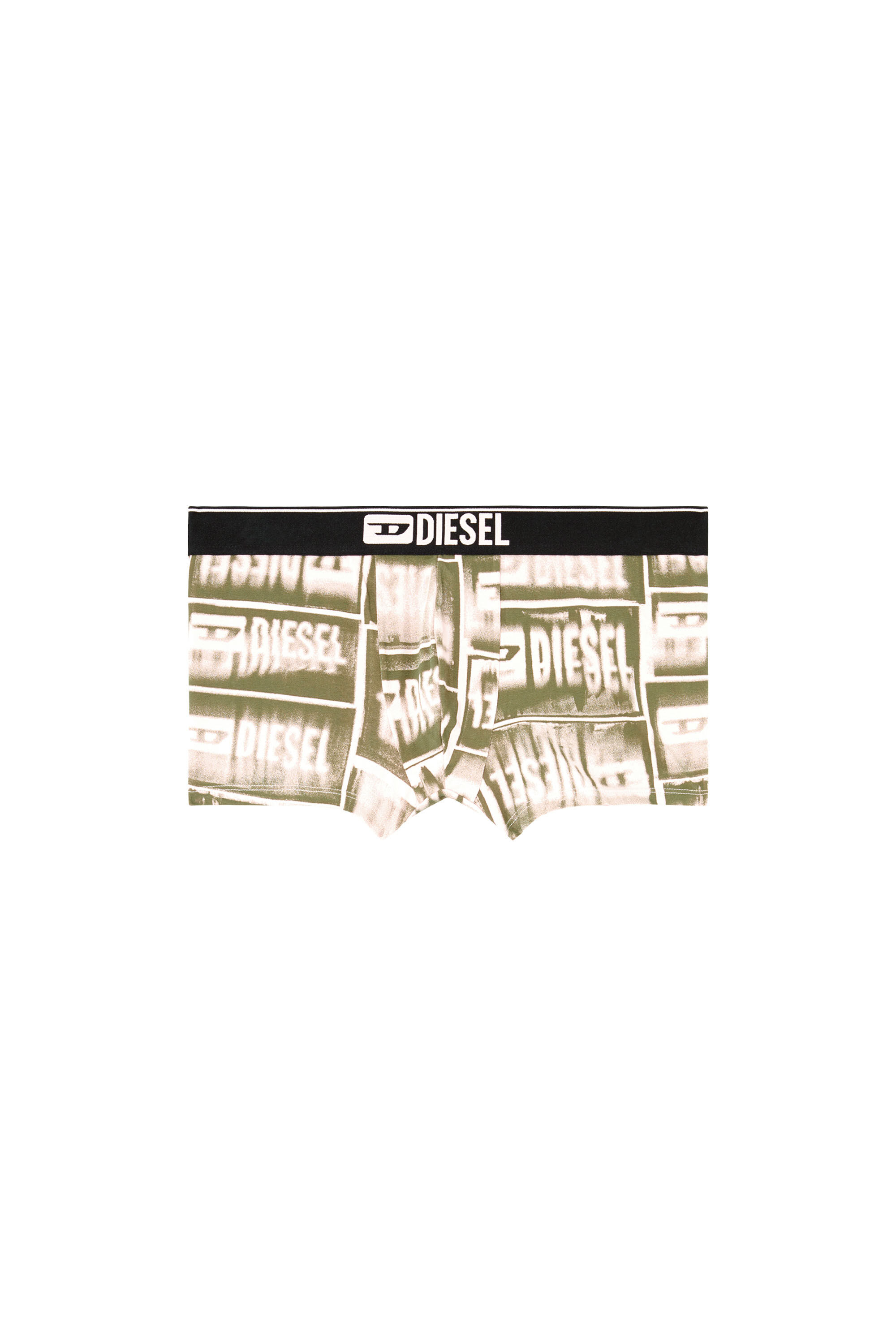 Diesel - DAMIEN-D-BOX, Man's Boxer briefs with faded logo print in Green - 4