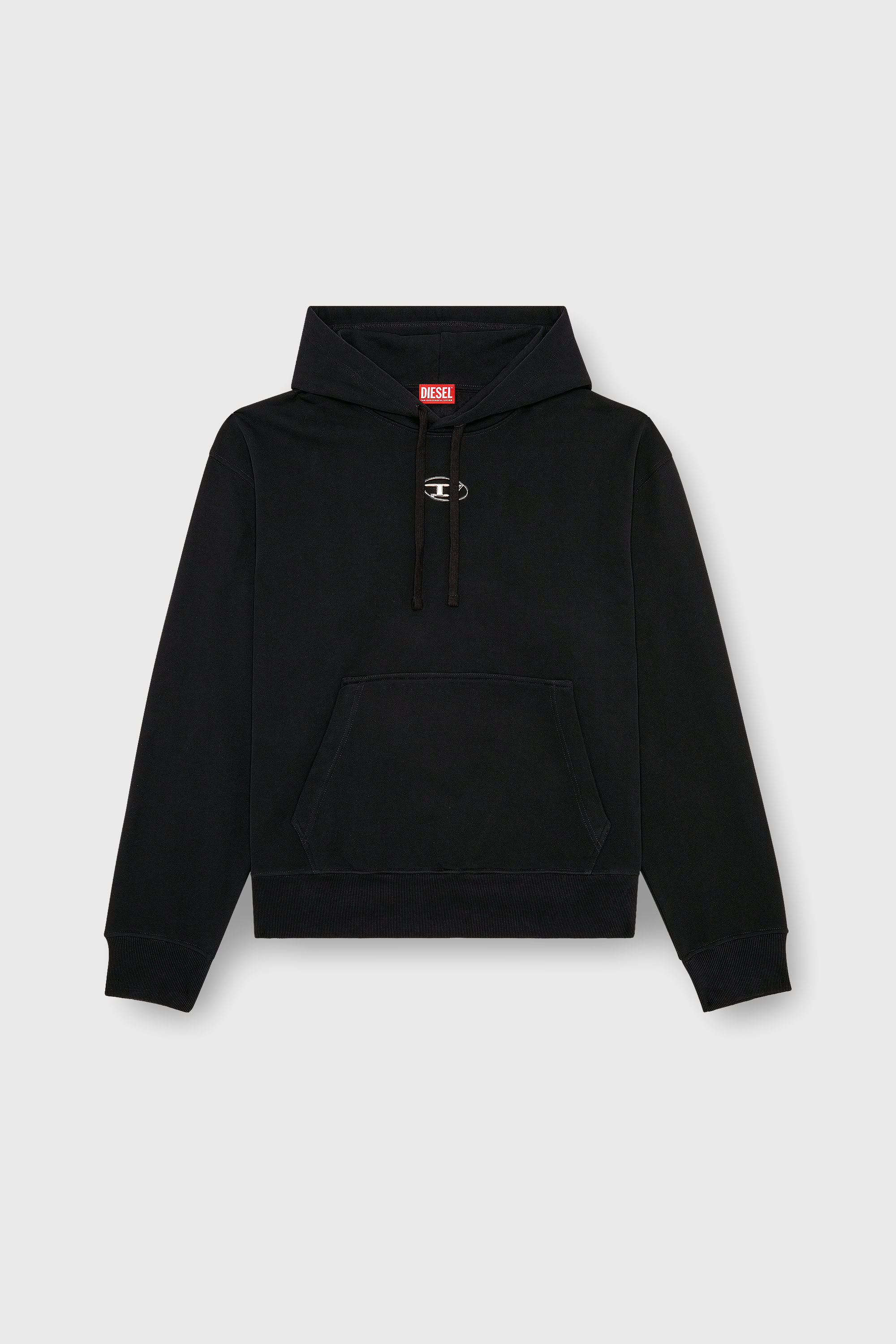 Diesel - S-MACS-HOOD-OD, Man's Oversized hoodie with metallic logo in Black - 2
