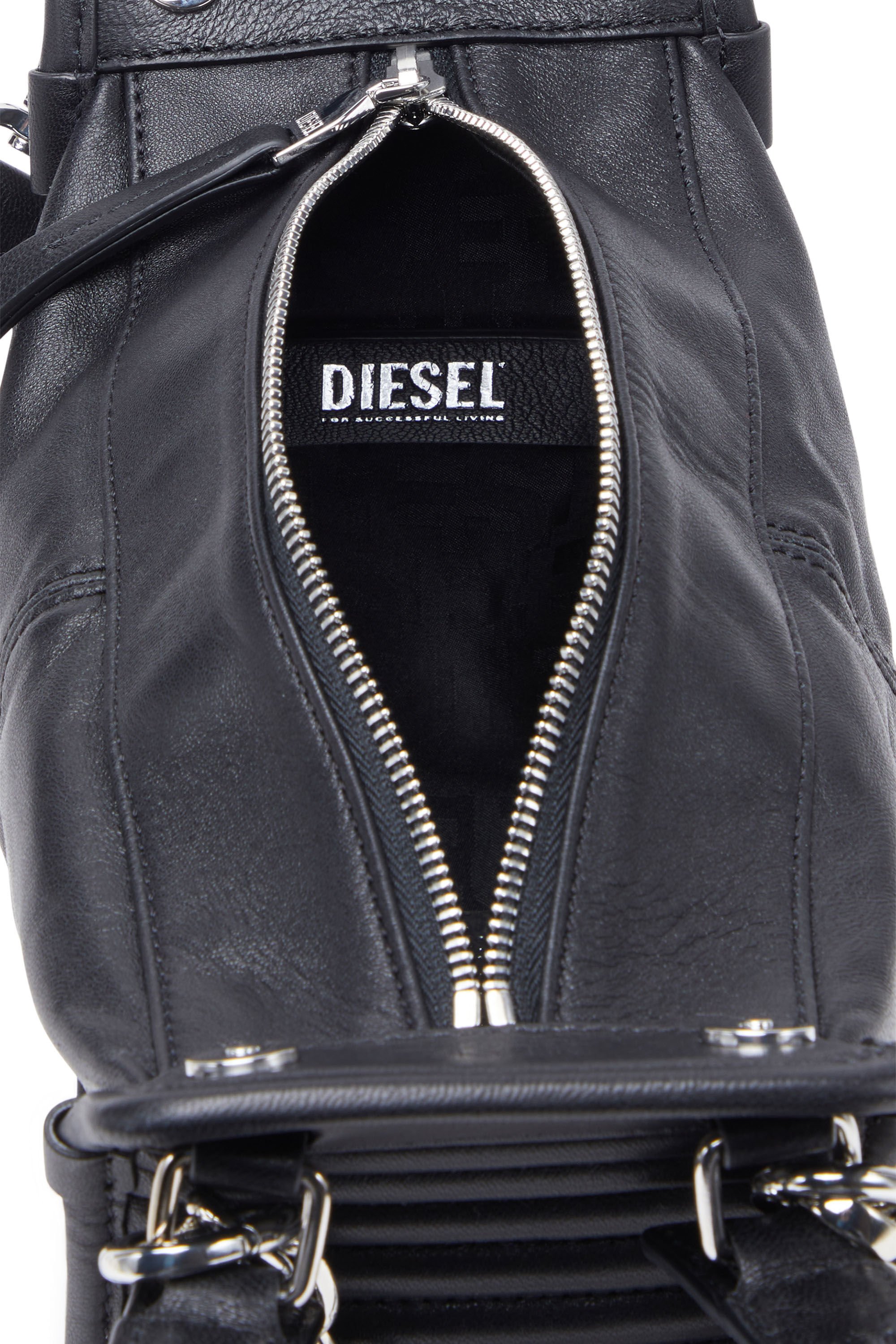 Diesel - D-VINA-RR XS, Woman D-Vina-RR XS - Handbag in leather in Black - Image 5