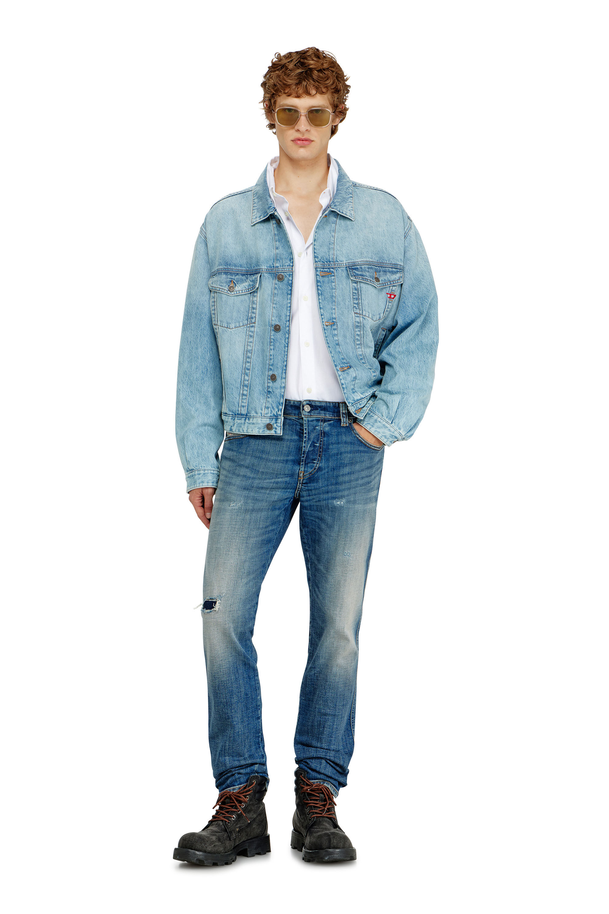 Diesel - D-RANGER, Unisex's Trucker jacket in denim in Light Blue - 1