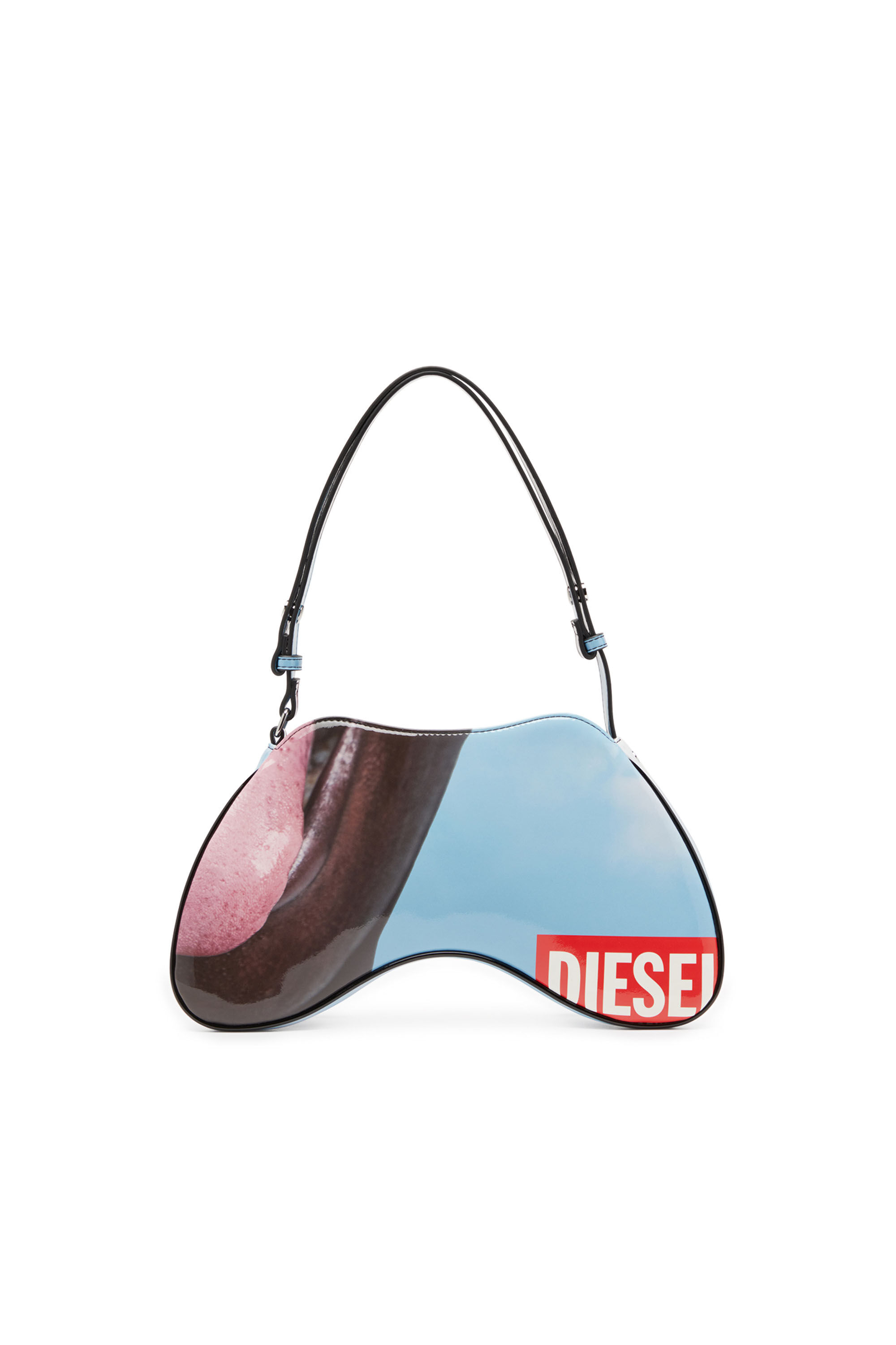 Diesel - PLAY SHOULDER, Woman Play-Shoulder bag in printed glossy PU in Multicolor - Image 3
