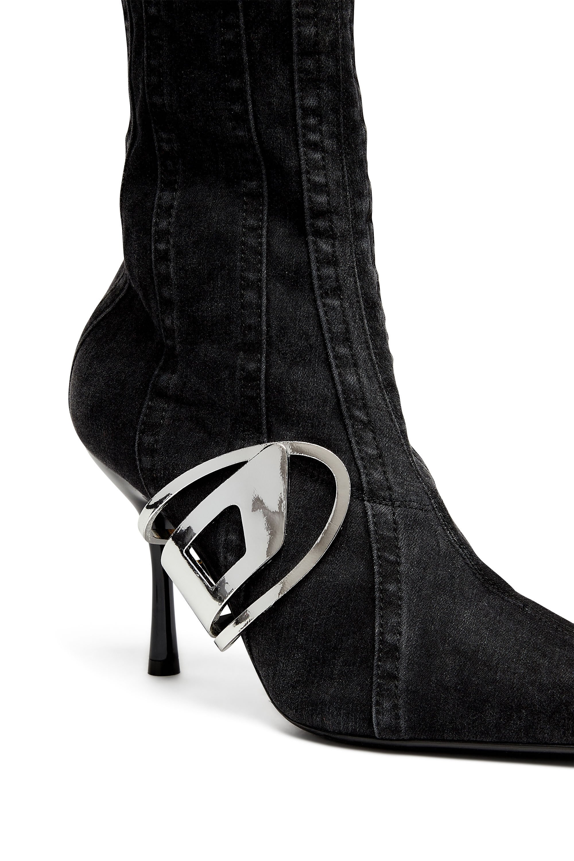Diesel - D-ECLIPSE KBT, Woman D-Eclipse KBT - Knee-high boots in stretch denim in Black - Image 4