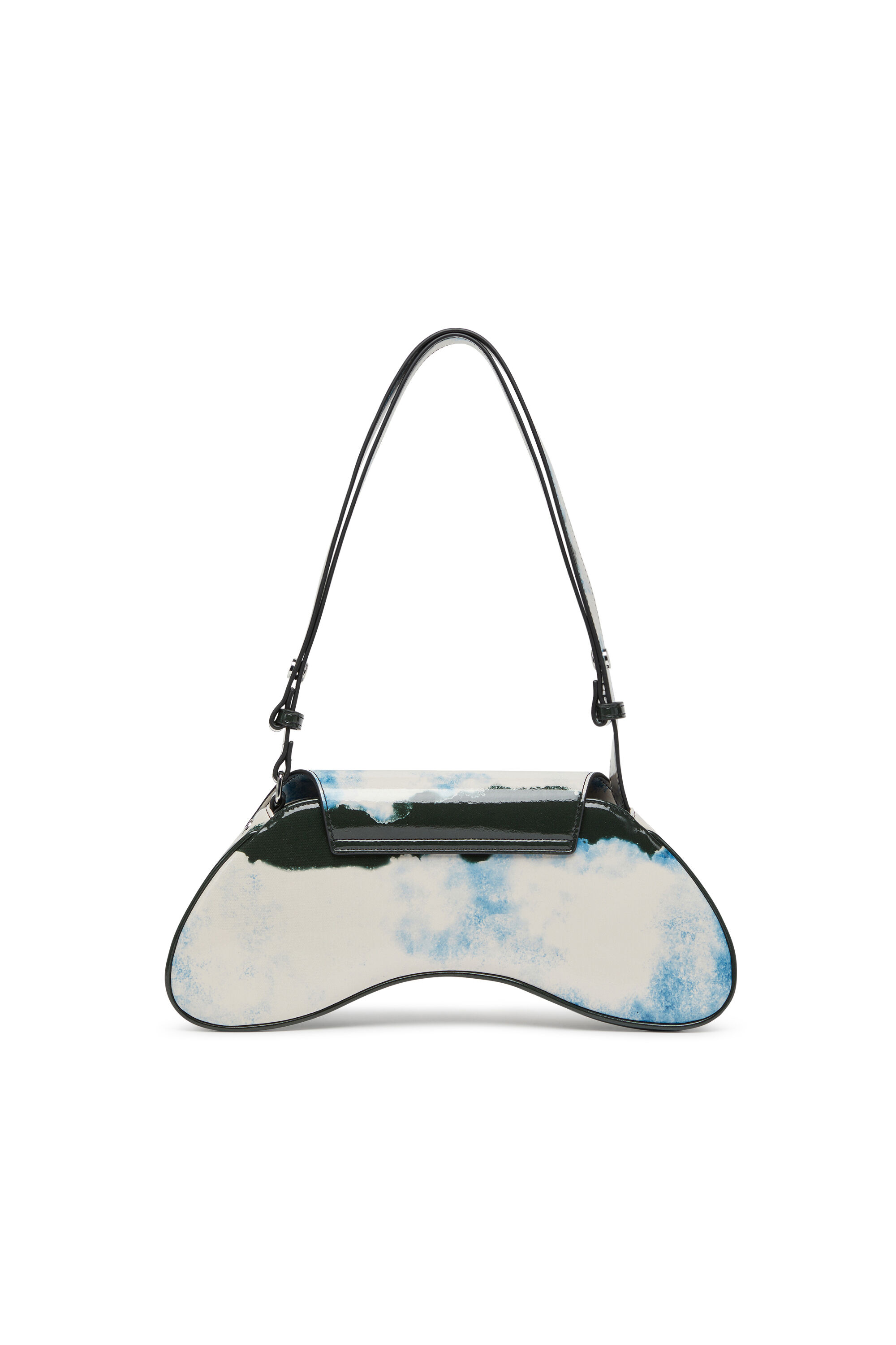 Diesel - PLAY CROSSBODY, Woman's Play-Shoulder bag in printed glossy PU in White/Black - 3