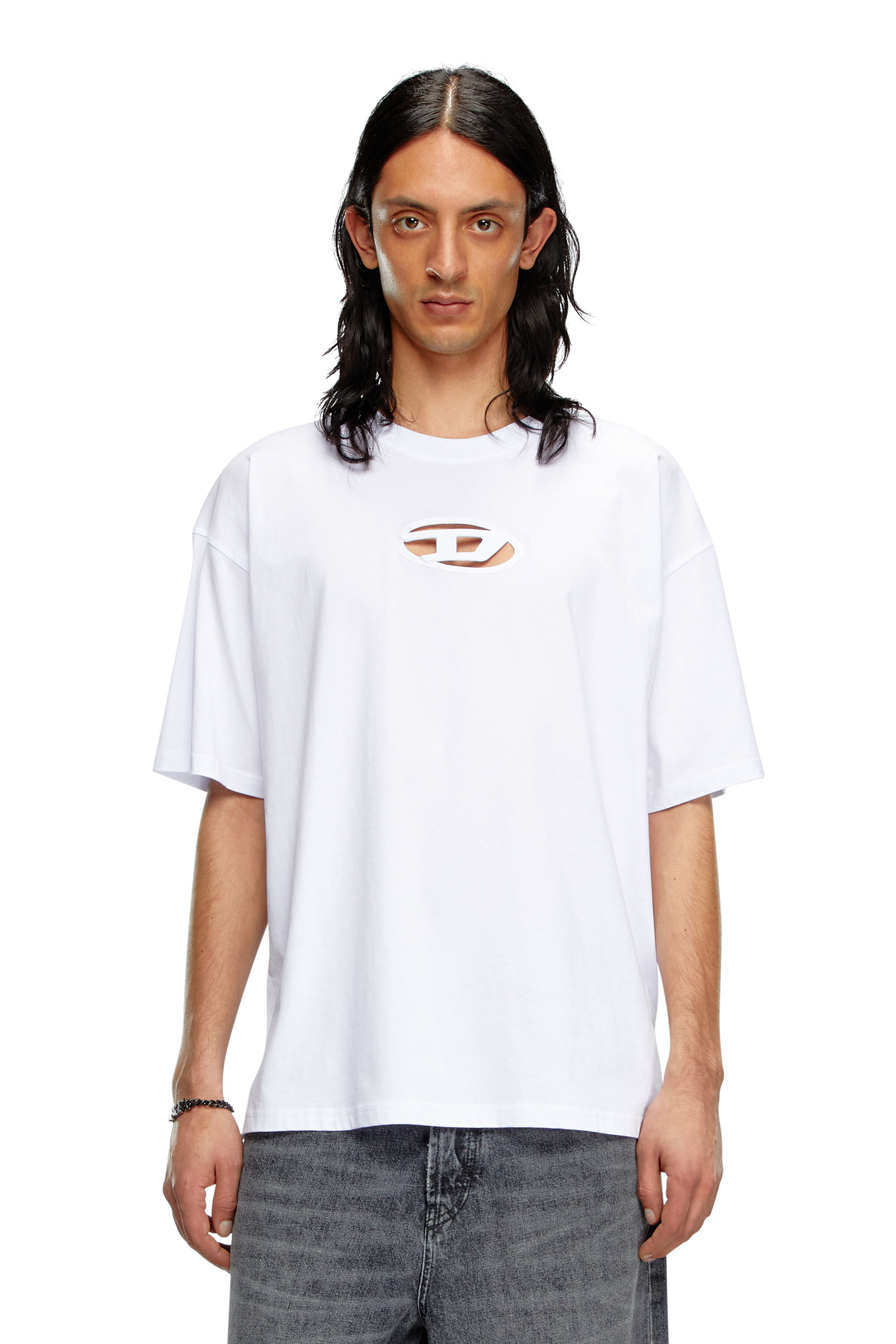 Diesel - T-BOXT-OD, Unisex T-shirt with embroidered Oval D in White - Image 3