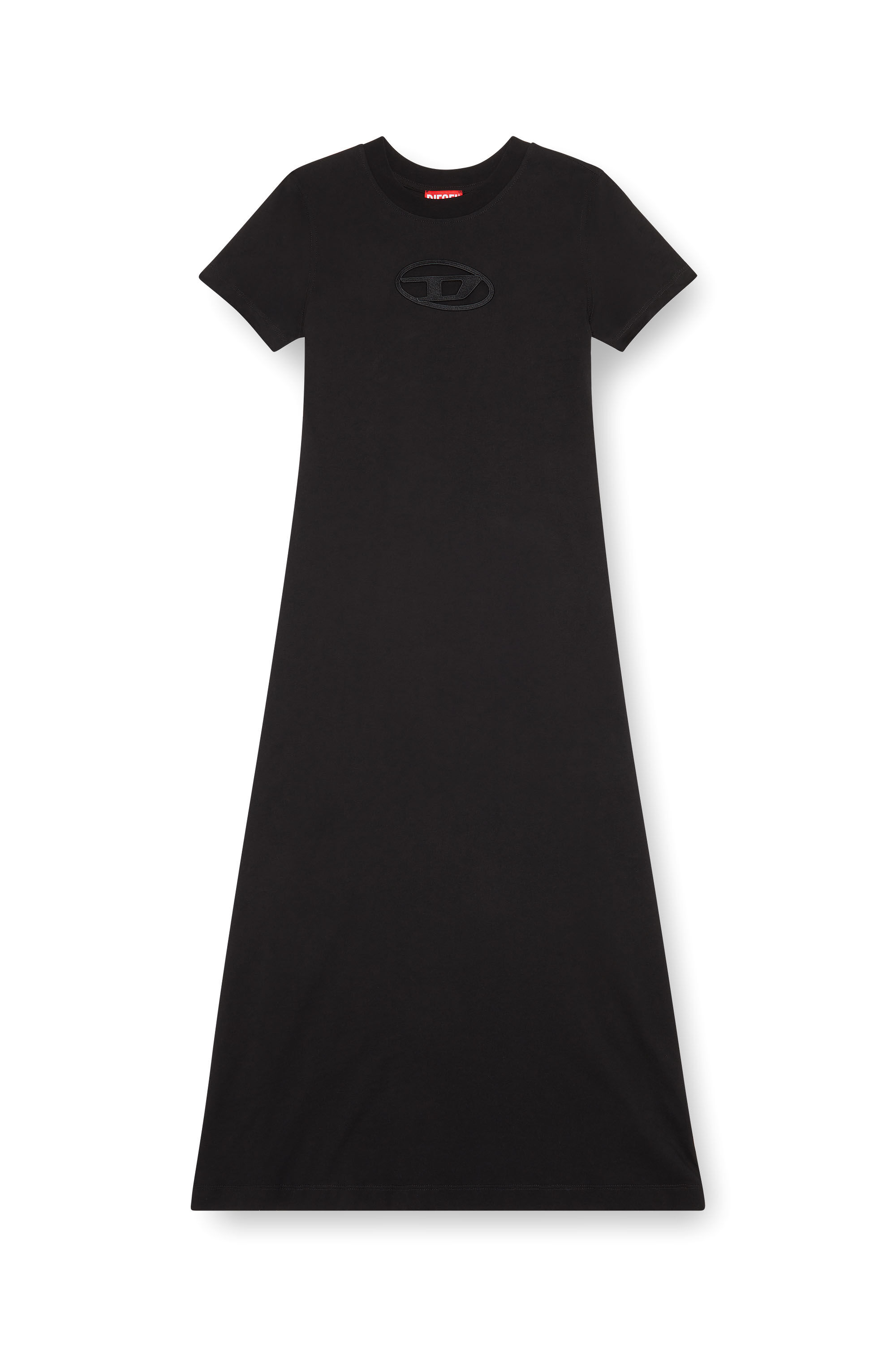 Diesel - D-ALIN-OD, Woman T-shirt dress with embroidered D in Black - Image 2
