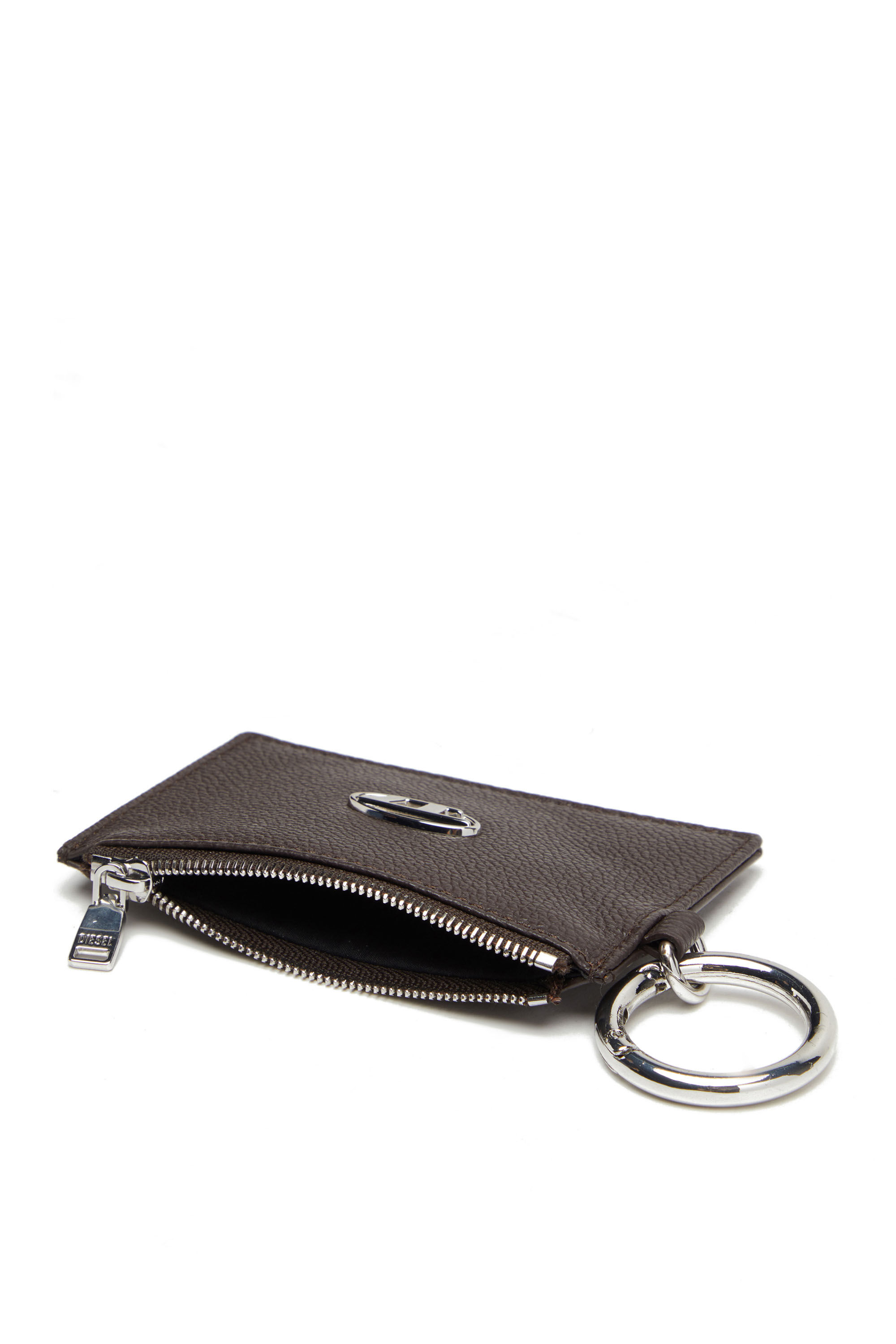 Diesel - CARD POUCH, Unisex Slim leather coin and card holder in Brown - Image 3