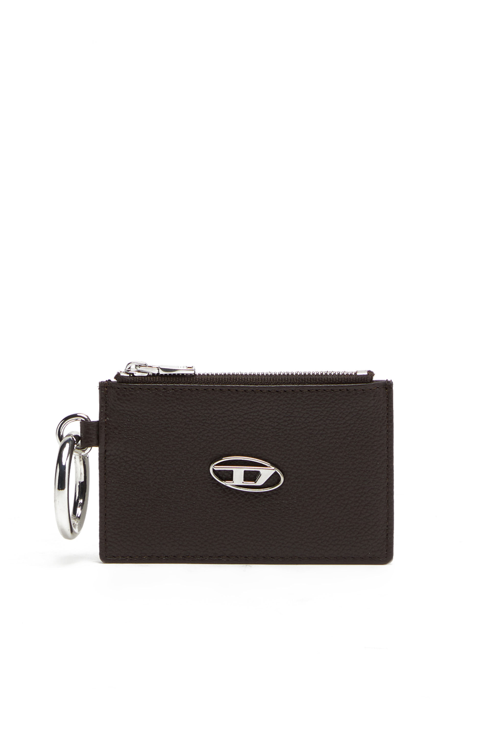 Diesel - CARD POUCH, Unisex Slim leather coin and card holder in Brown - Image 1