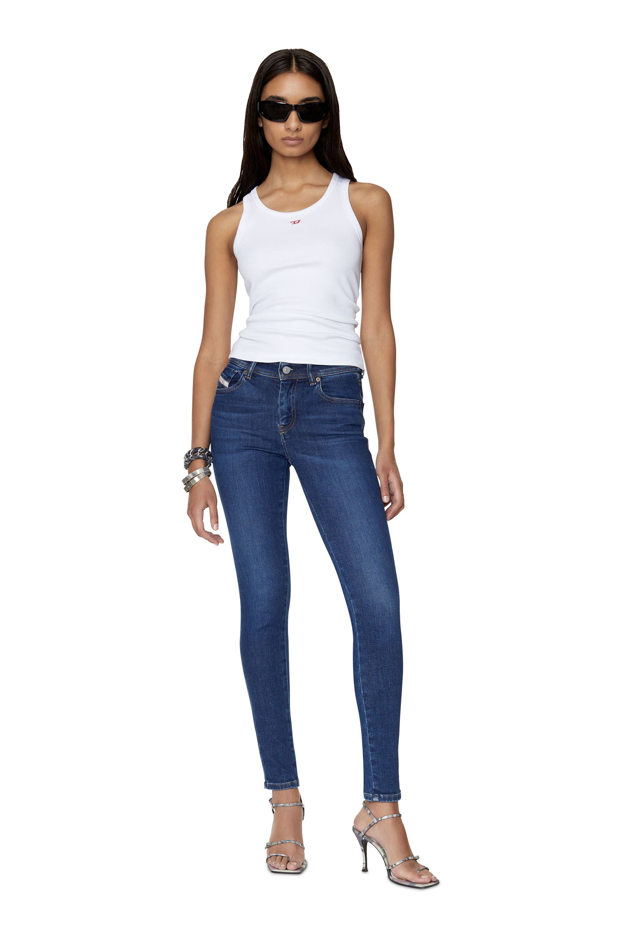 Diesel - Woman Super skinny Jeans 2017 Slandy 09C19, Dark Blue - Image 1