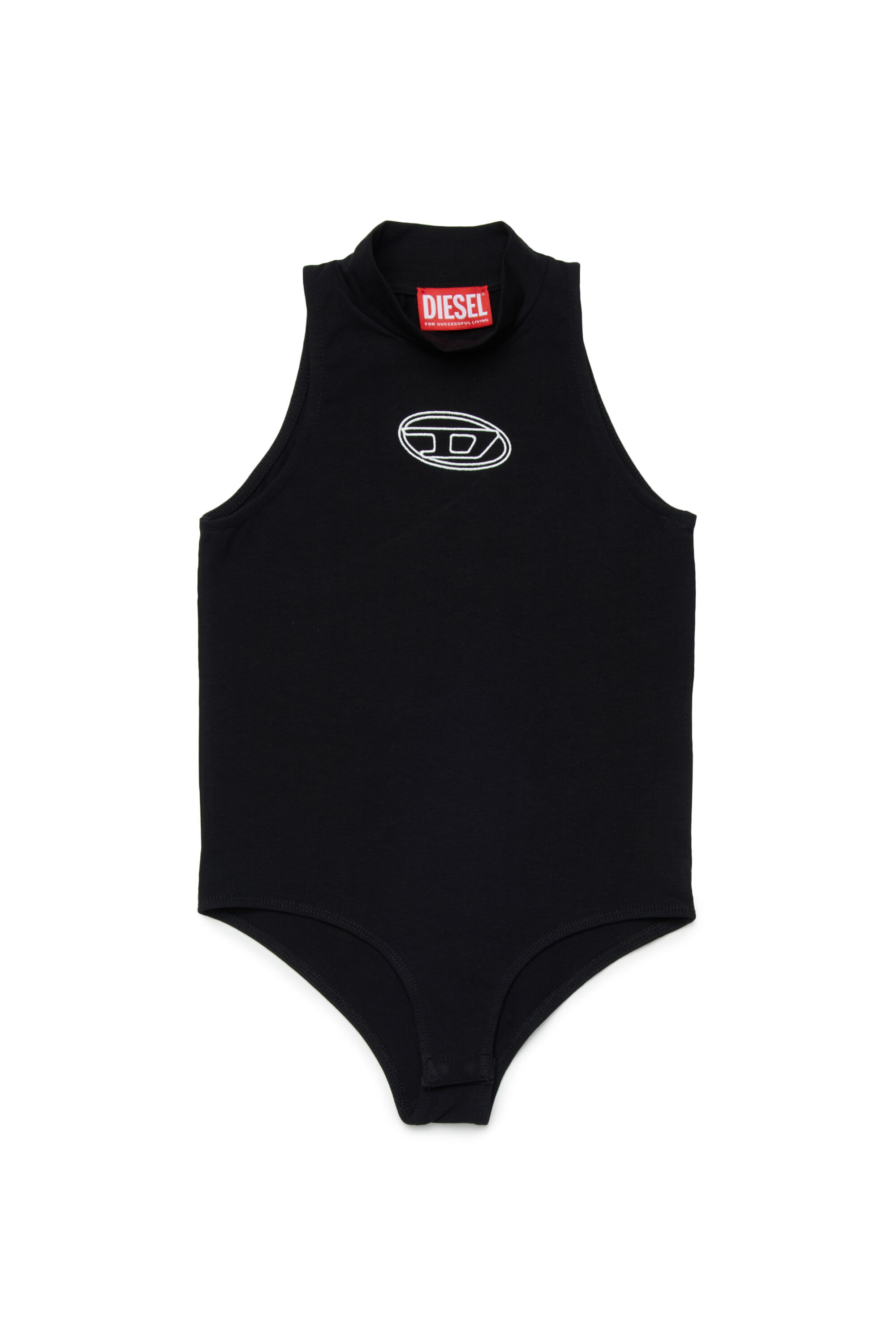 Diesel - BVODY, Woman's Cotton bodysuit with Oval D embroidery in Black - 1