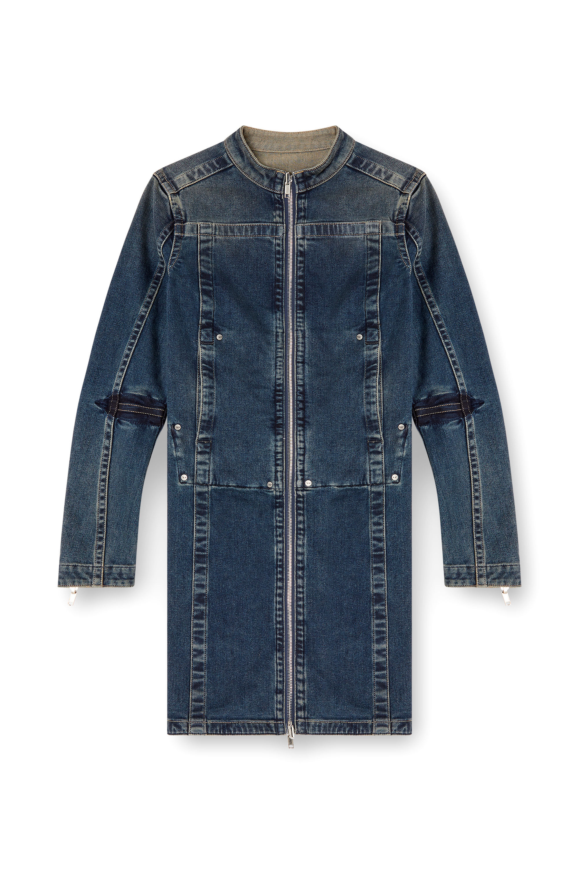 Diesel - DE-ROMI-RE, Woman's Short dress in Rehab denim in Dark Blue - 2