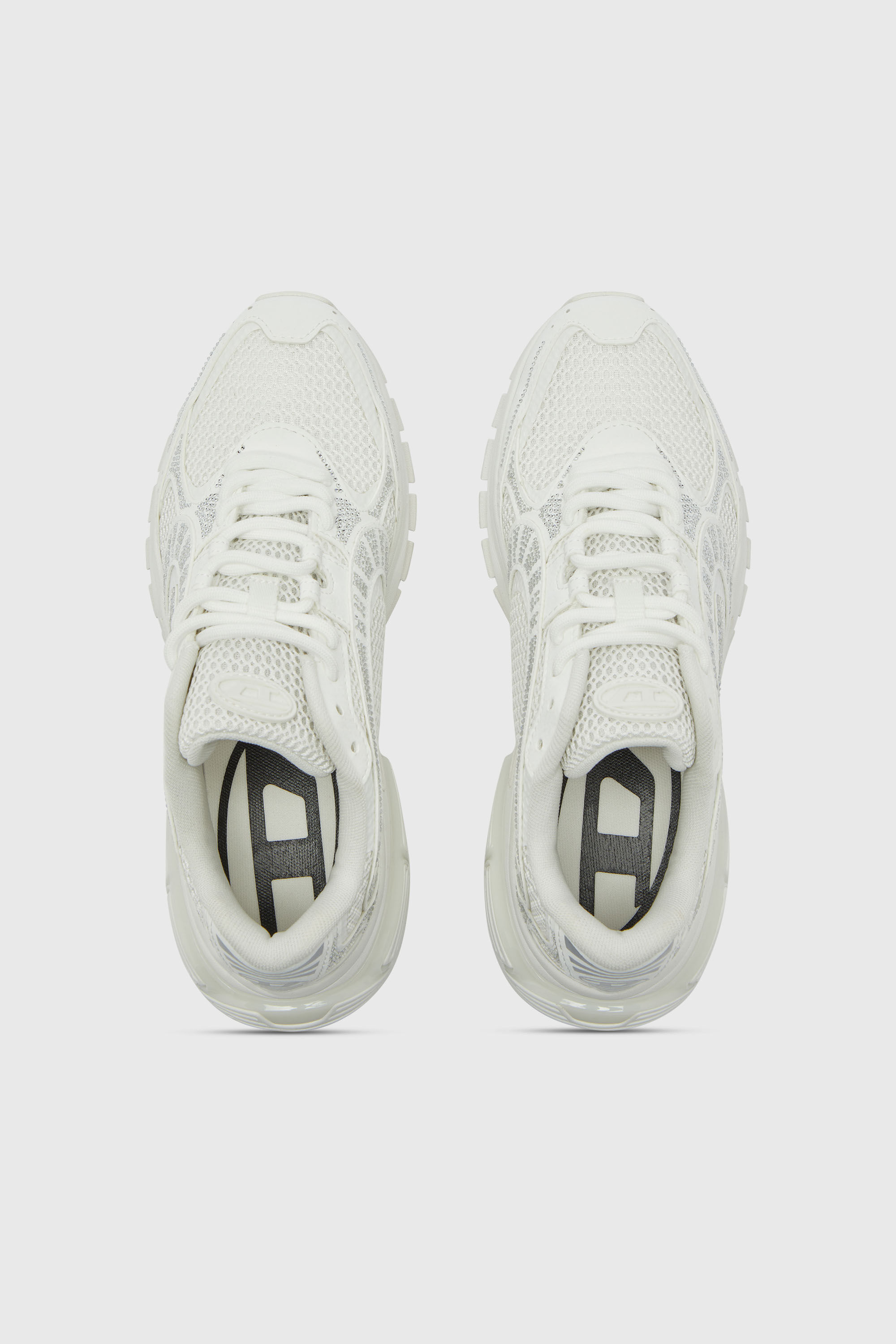 Diesel - S-PRO-V-DENSE LOW W, Woman's S-Pro-V-Dense - Mesh sneakers with crystals in White - 4
