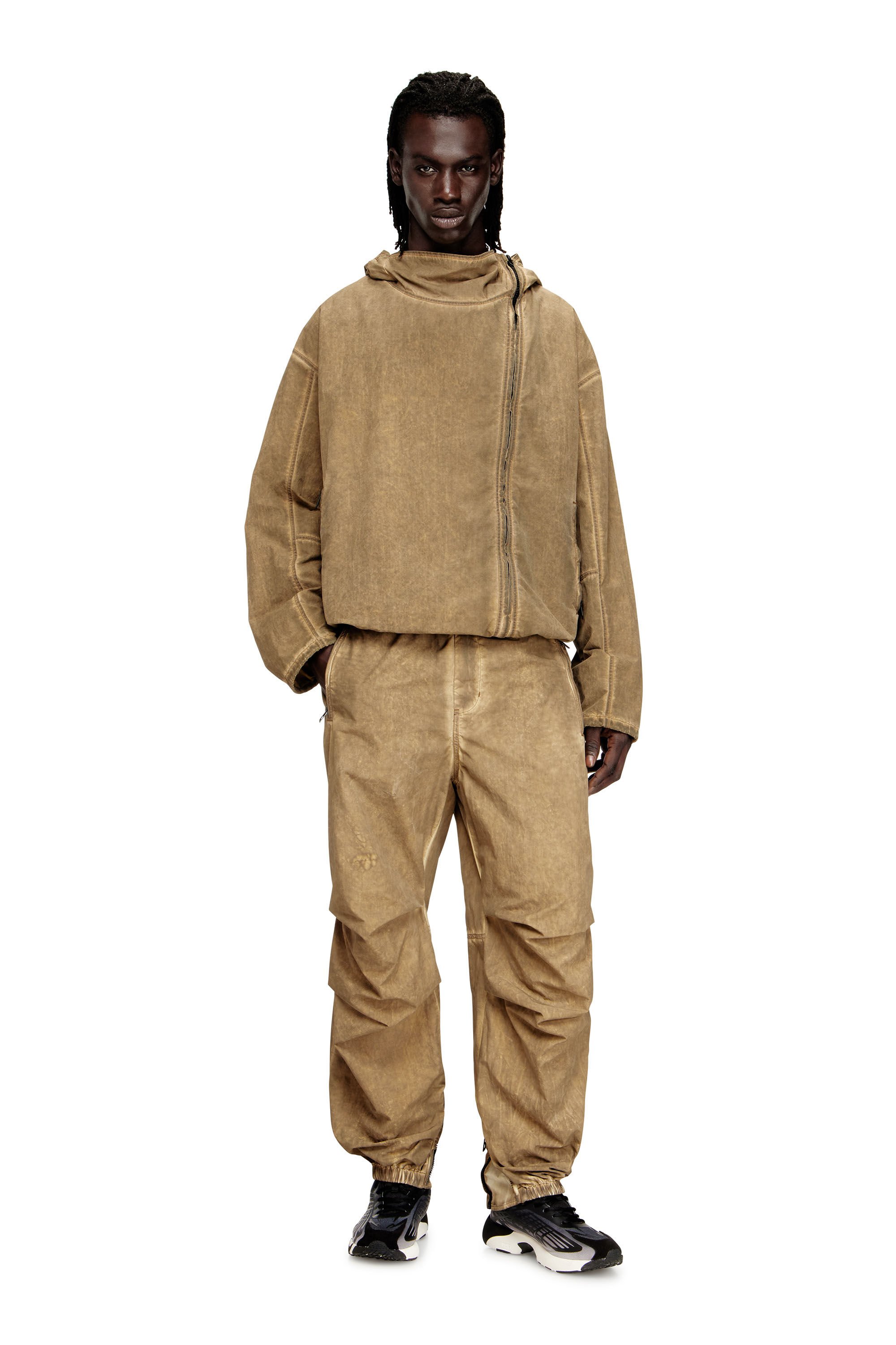 Diesel - P-STITCH-TREAT, Man's Cargo pants in dirt-effect Taslan in Light Brown - 1