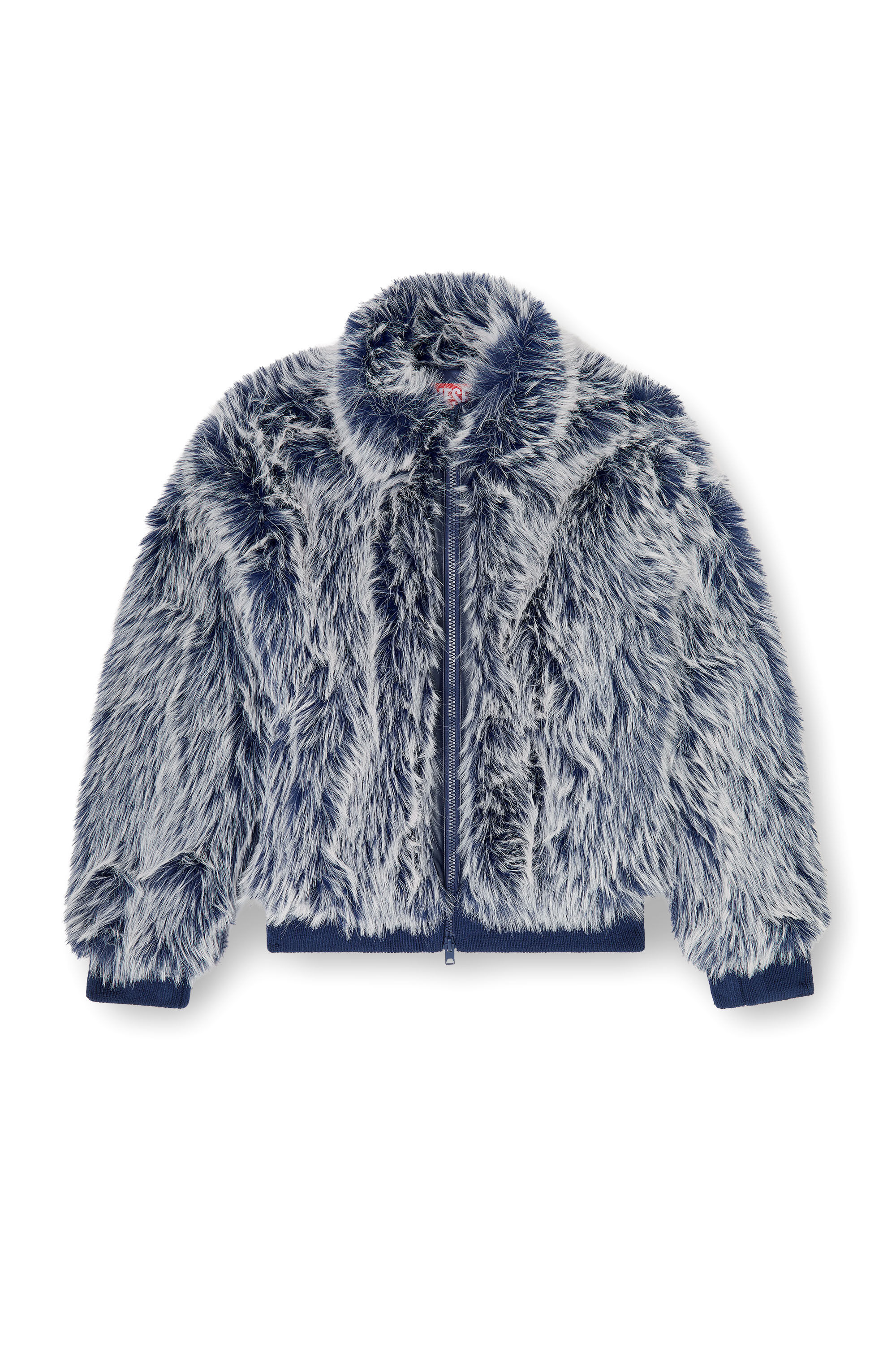 Diesel - W-VICTOR, Man's Shaggy winter jacket in Medium blue - 2