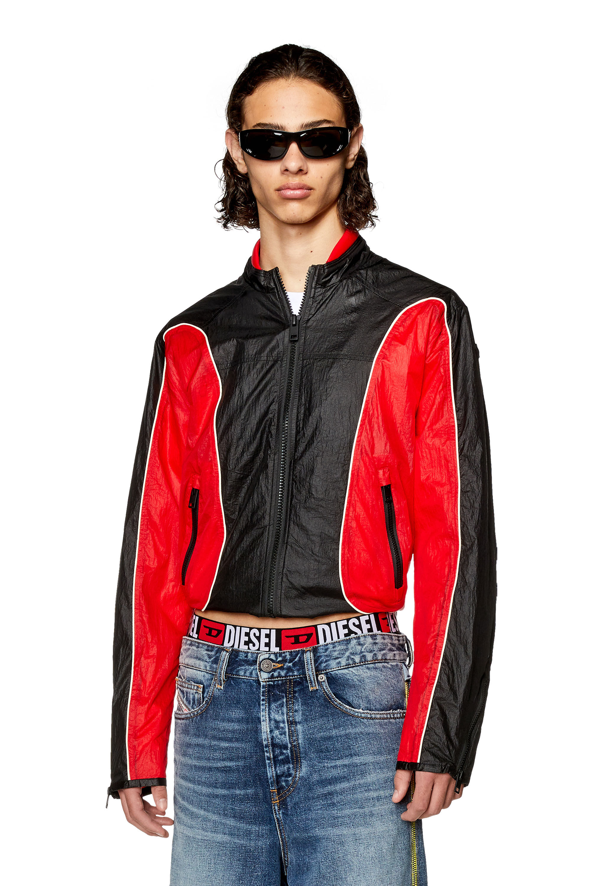 Diesel - J-BLINKID-A, Man Nylon jacket with contrast detailing in Multicolor - Image 5