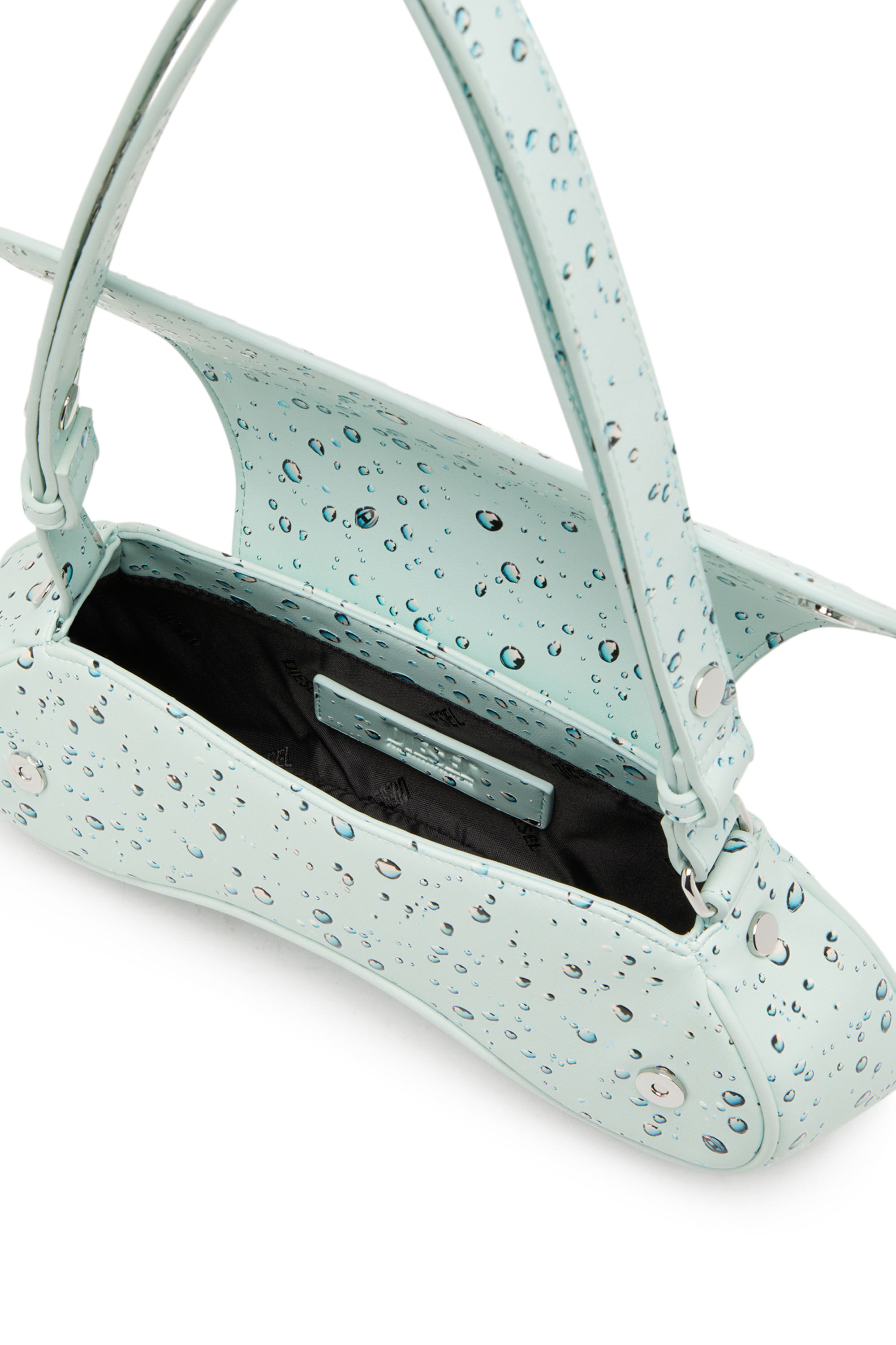 Diesel - PLAY CROSSBODY, Woman's Play-Crossbody bag with raindrop print in Azure - 4