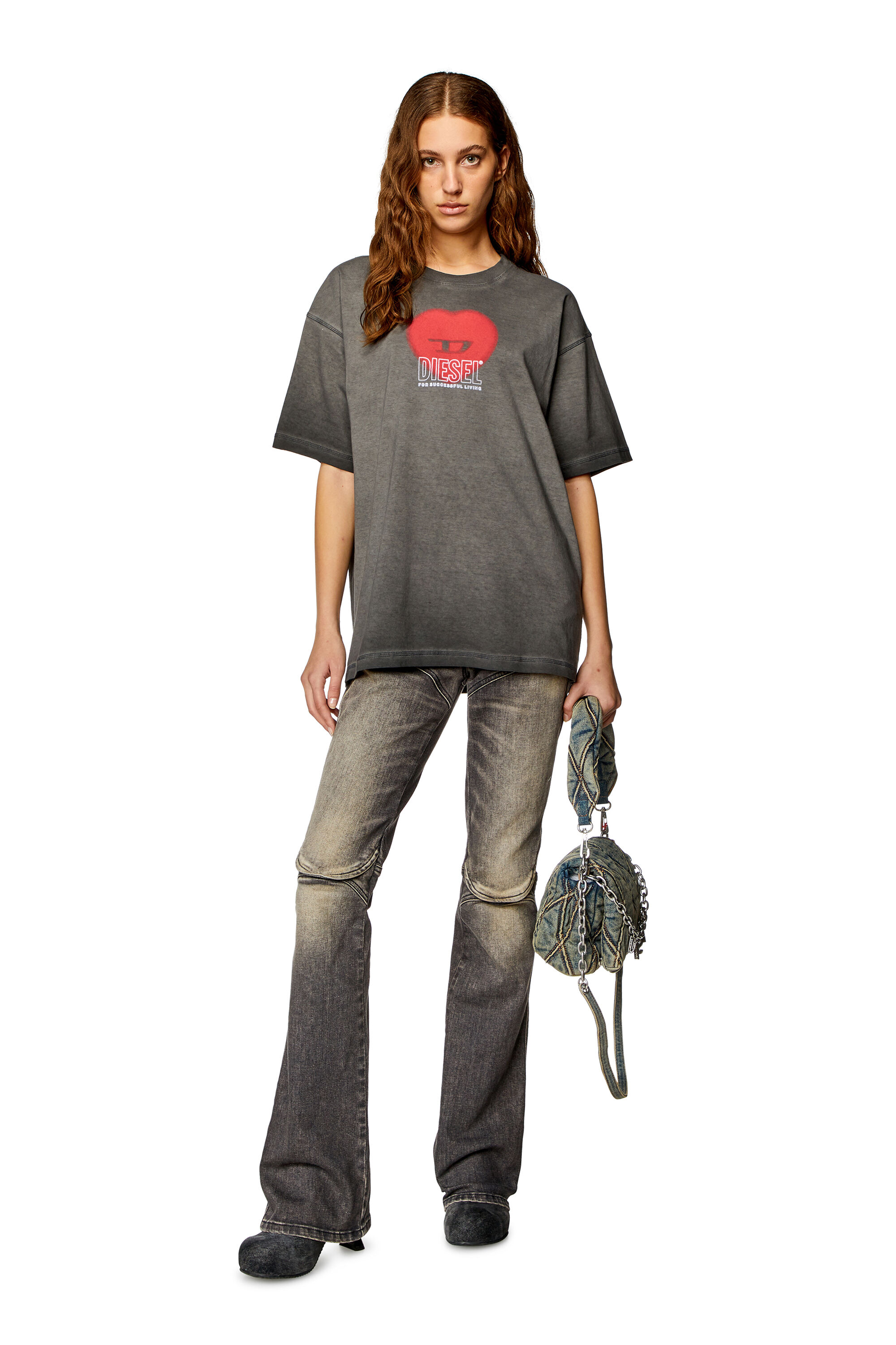 Women's Charm-D S-Small handbag in quilted denim | Blue | Diesel