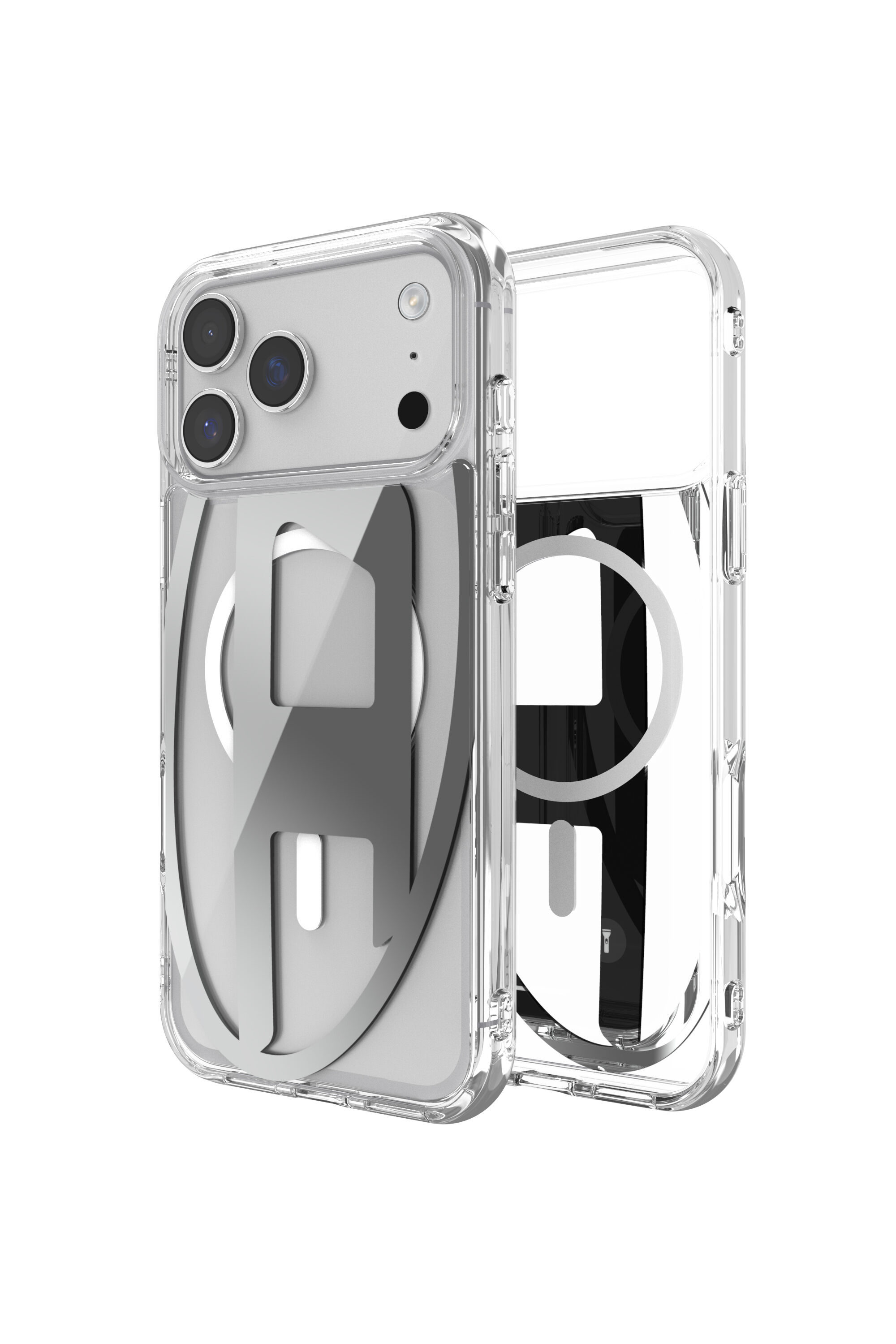 Diesel - 60414 AOP CASE, Unisex's Oval D metallic case with magsafe for iPhone 17 Pro Max in Grey - 1