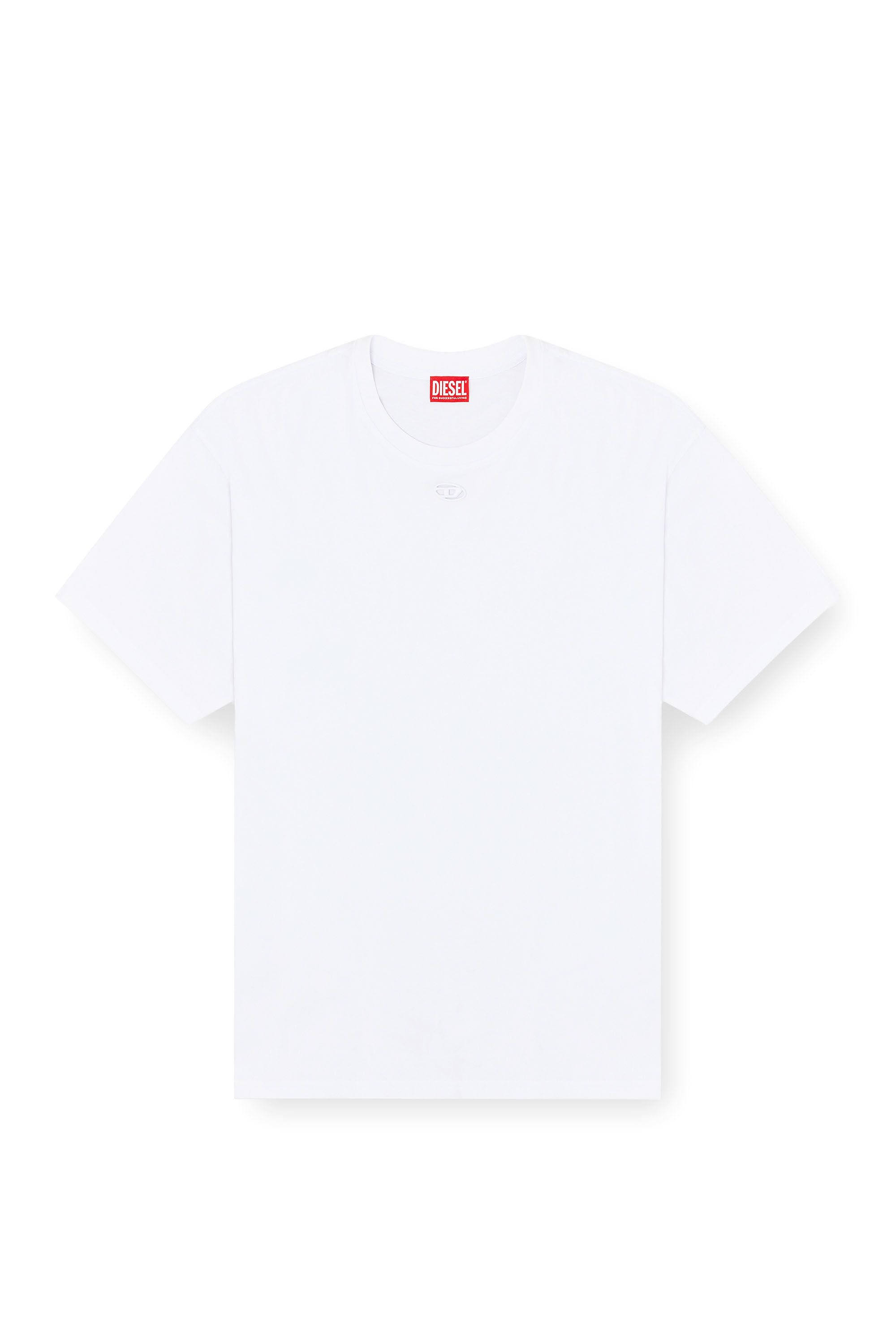 Diesel - T-BOXT-DCO, Man's Relaxed cotton T-shirt with Oval D embroidery in White - 2