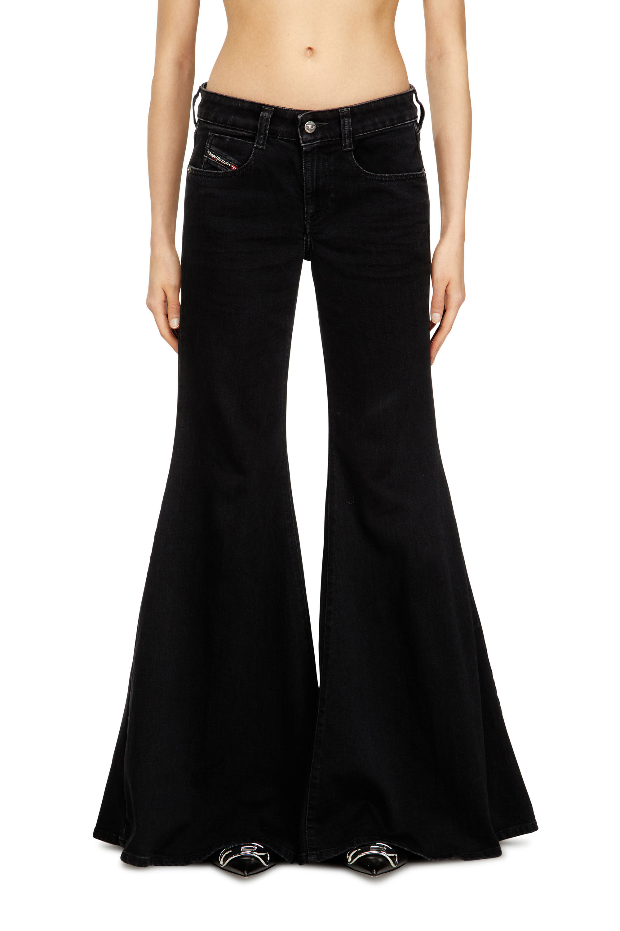 Diesel - Woman's Flare Jeans 1970 D-Bleess 09N89, Black/Dark grey - 3