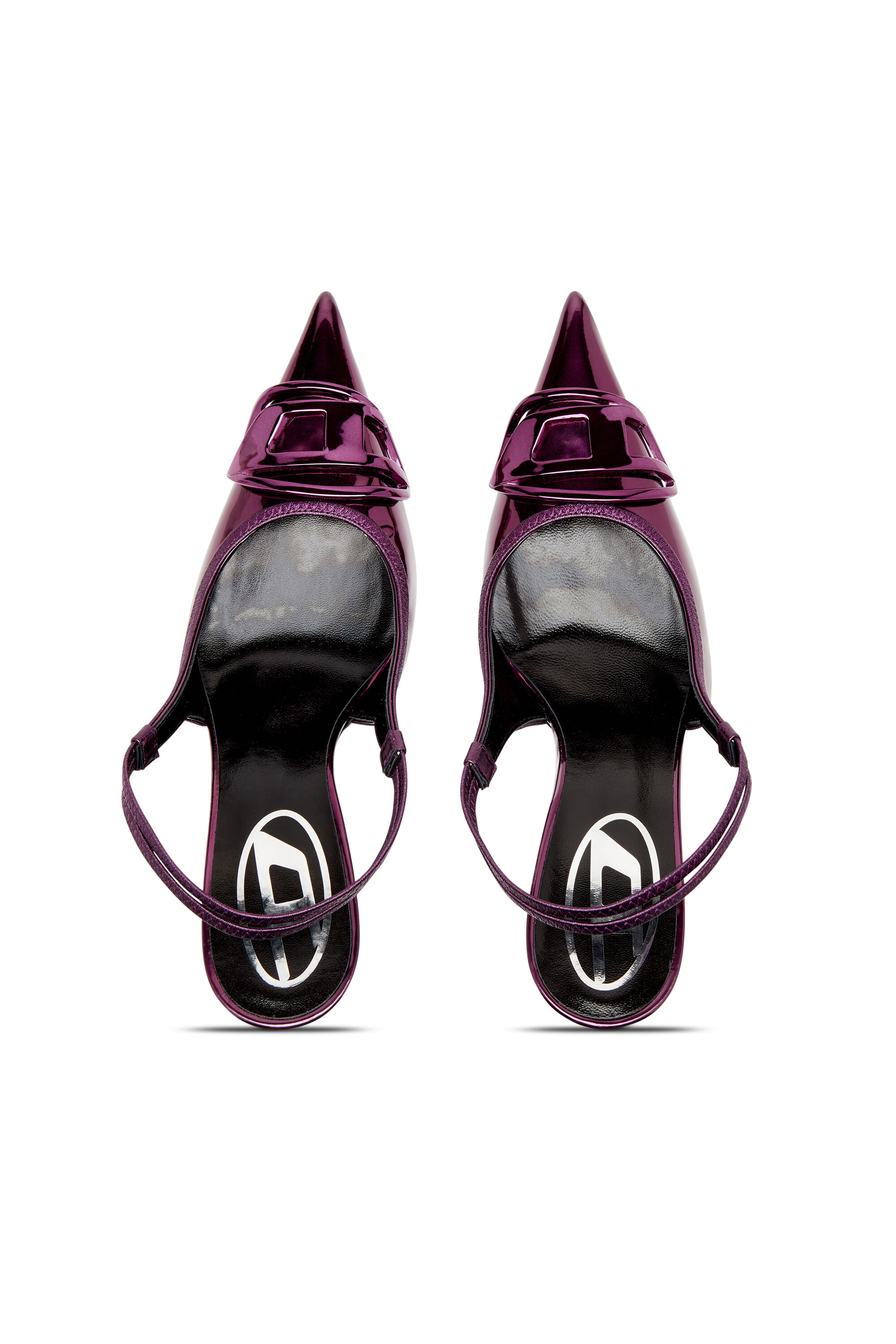 Diesel - D-VENUS SB, Woman's D-Venus-Slingback pumps with mirror finish in Dark Violet - 5