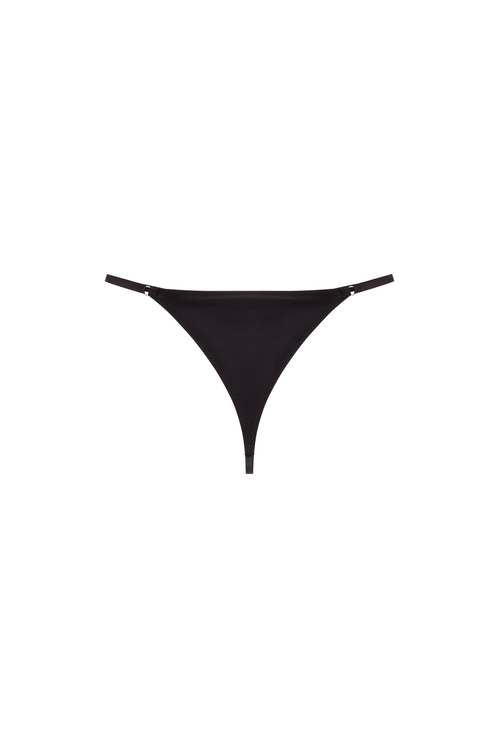 Diesel - UFST-OVAL-D-STRING, Woman Microfibre thong with Oval D plaque in Black - Image 2