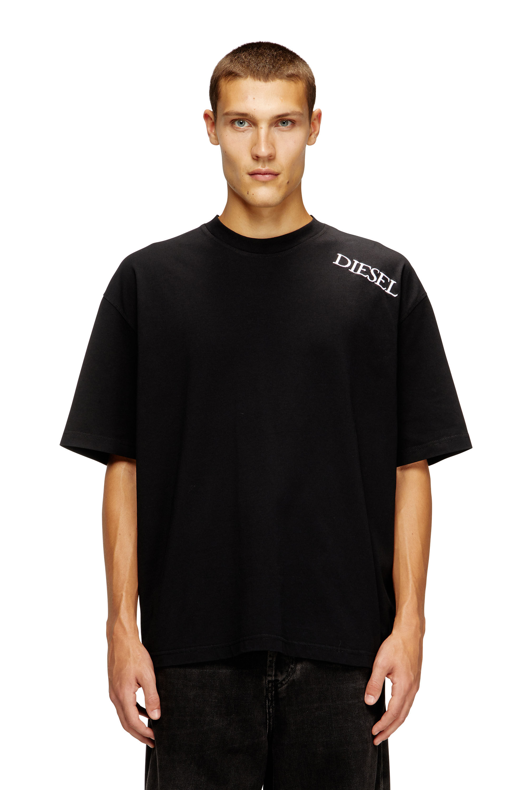 Diesel - T-BOGGY-T5, Man's Loose fit t-shirt with graphic print and logo in Black - 4