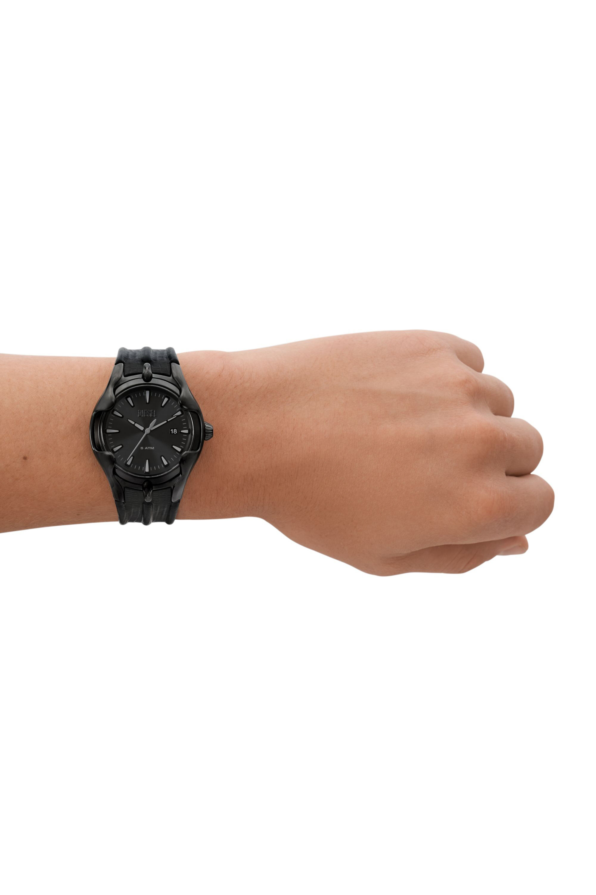 Diesel black leather watch new arrivals