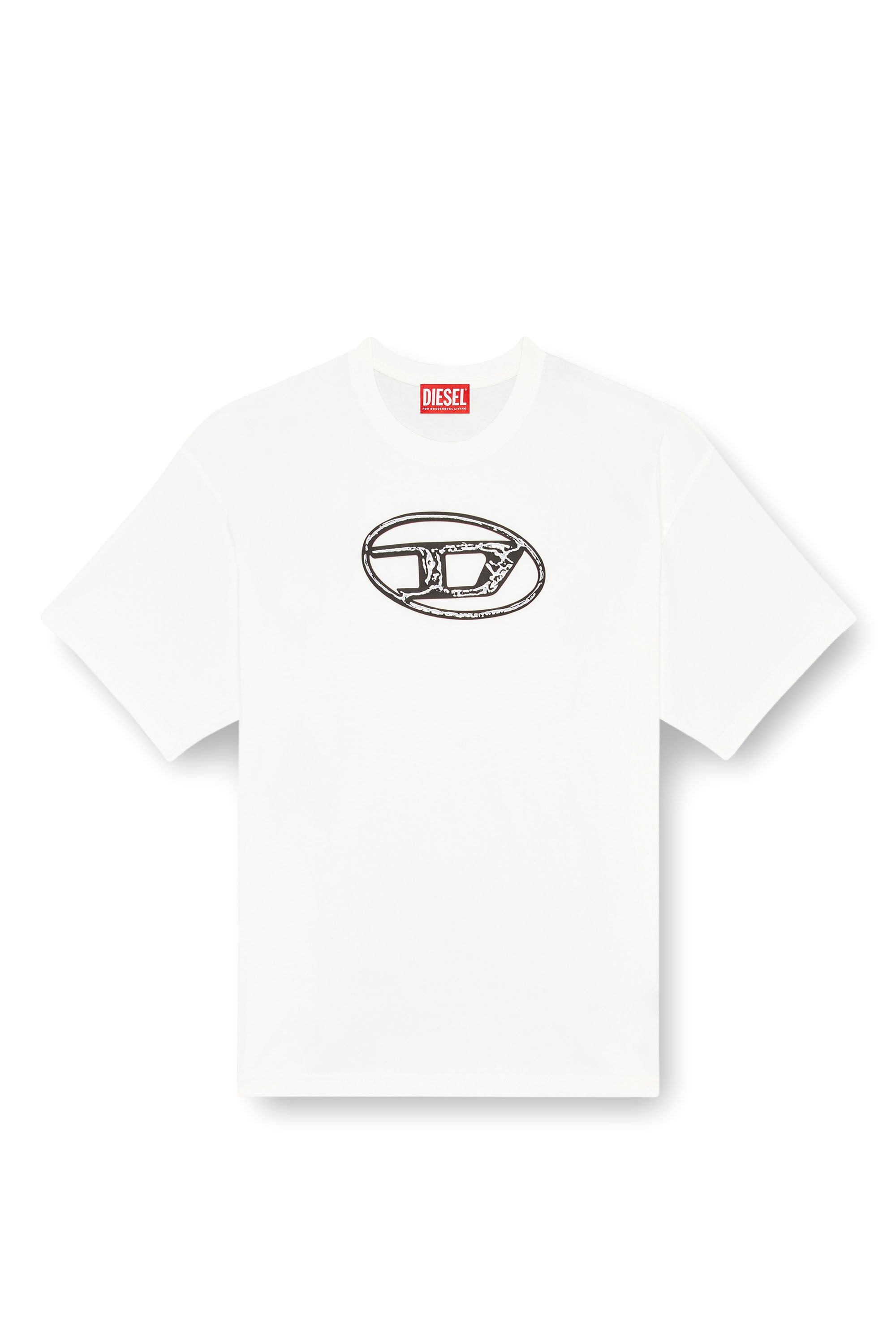 Diesel - T-BOXT-Q22, Man Faded T-shirt with Oval D print in White - Image 2
