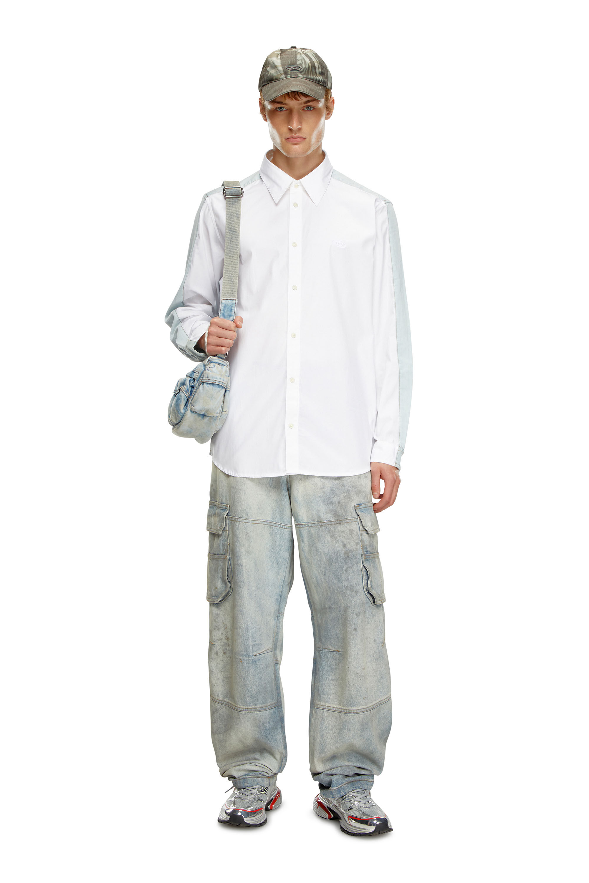 Diesel - S-SIMPLY-DNM, Man Shirt in cotton poplin and denim in Multicolor - Image 1