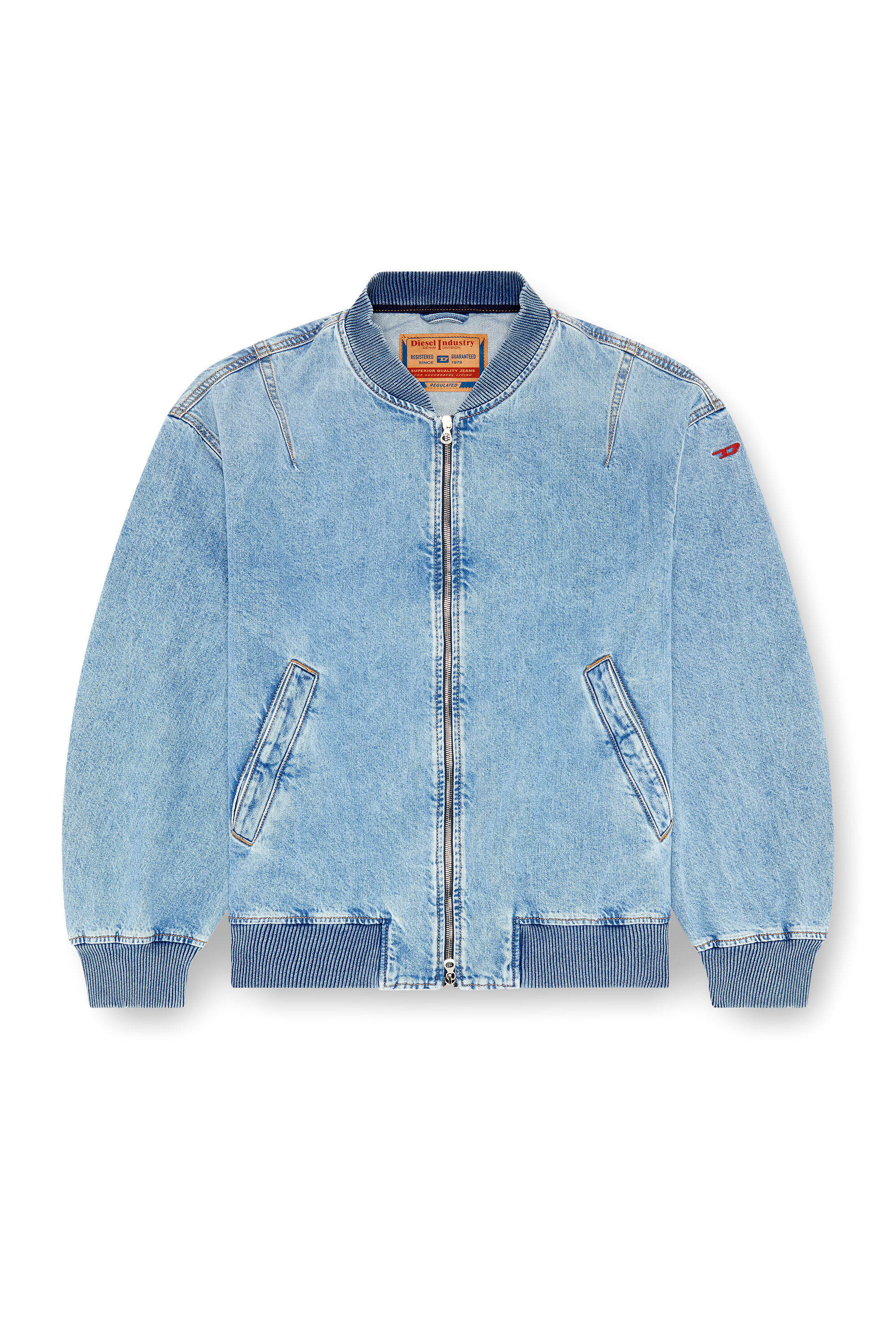 Men s Bomber jacket in denim Blue Diesel