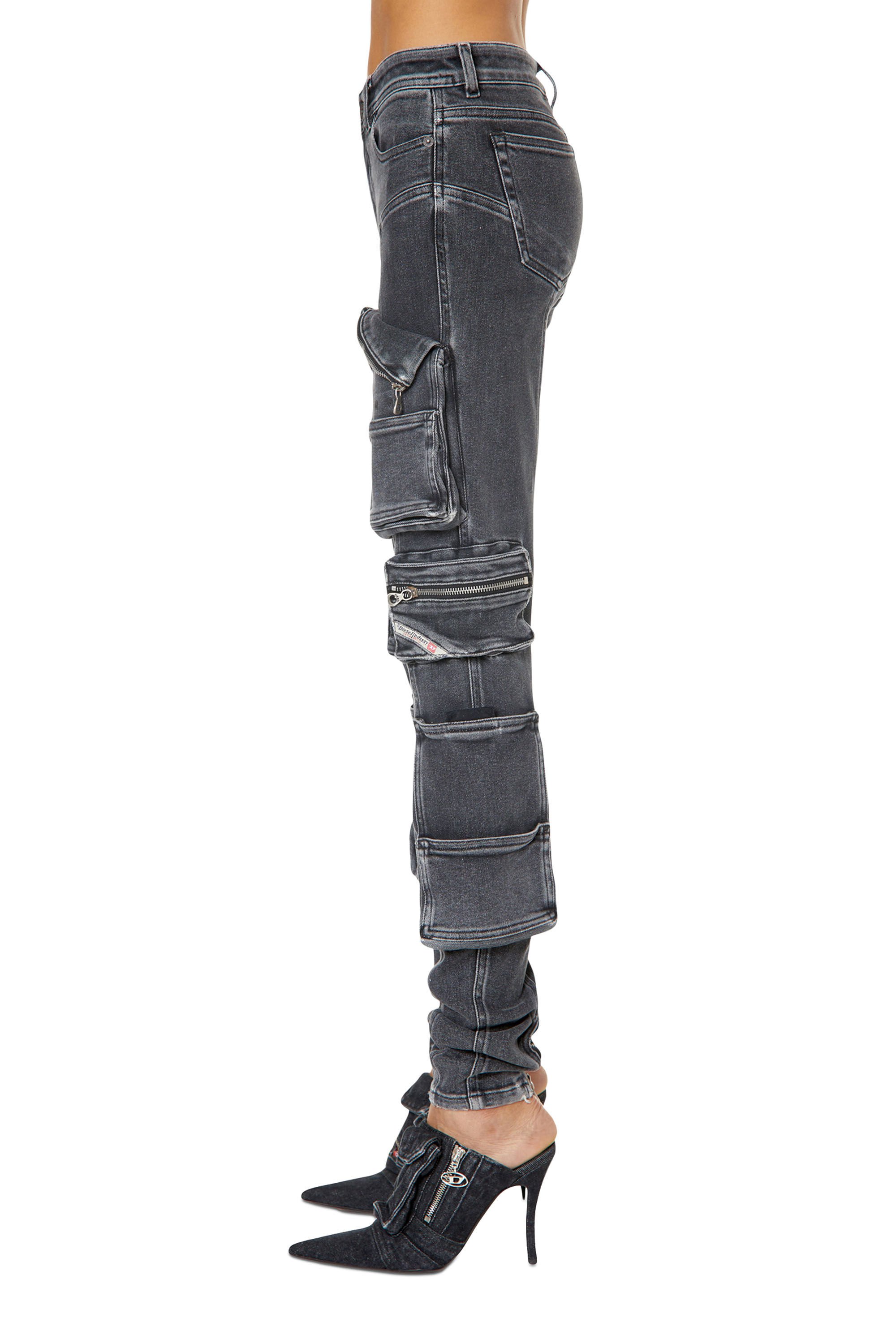 Diesel - Woman Super skinny Jeans 1984 Slandy-High 09F27, Black/Dark grey - Image 5