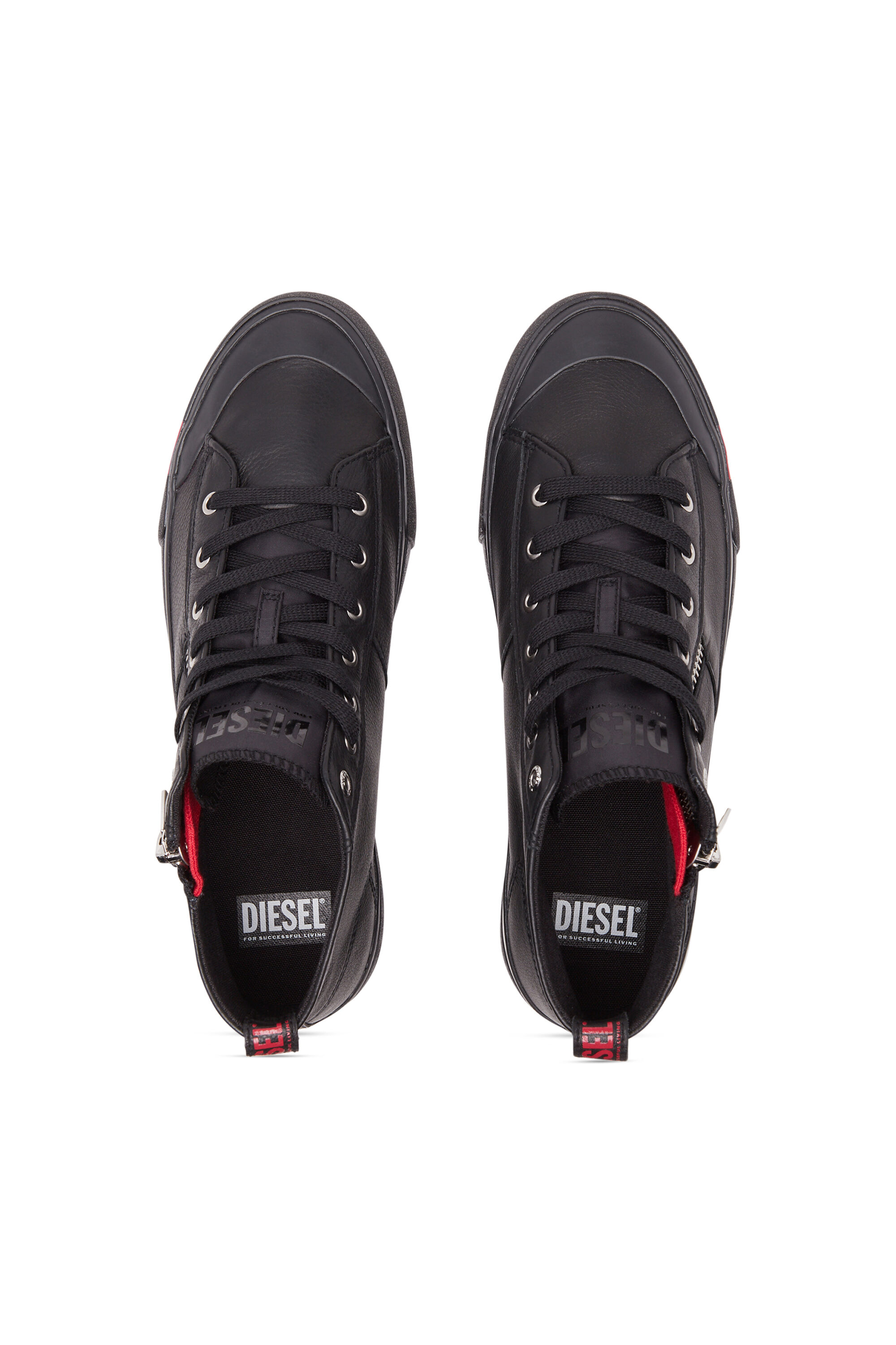Diesel - S-ATHOS ZIP, Man's S-Athos Zip-High-top sneakers in premium leather in Black - 4