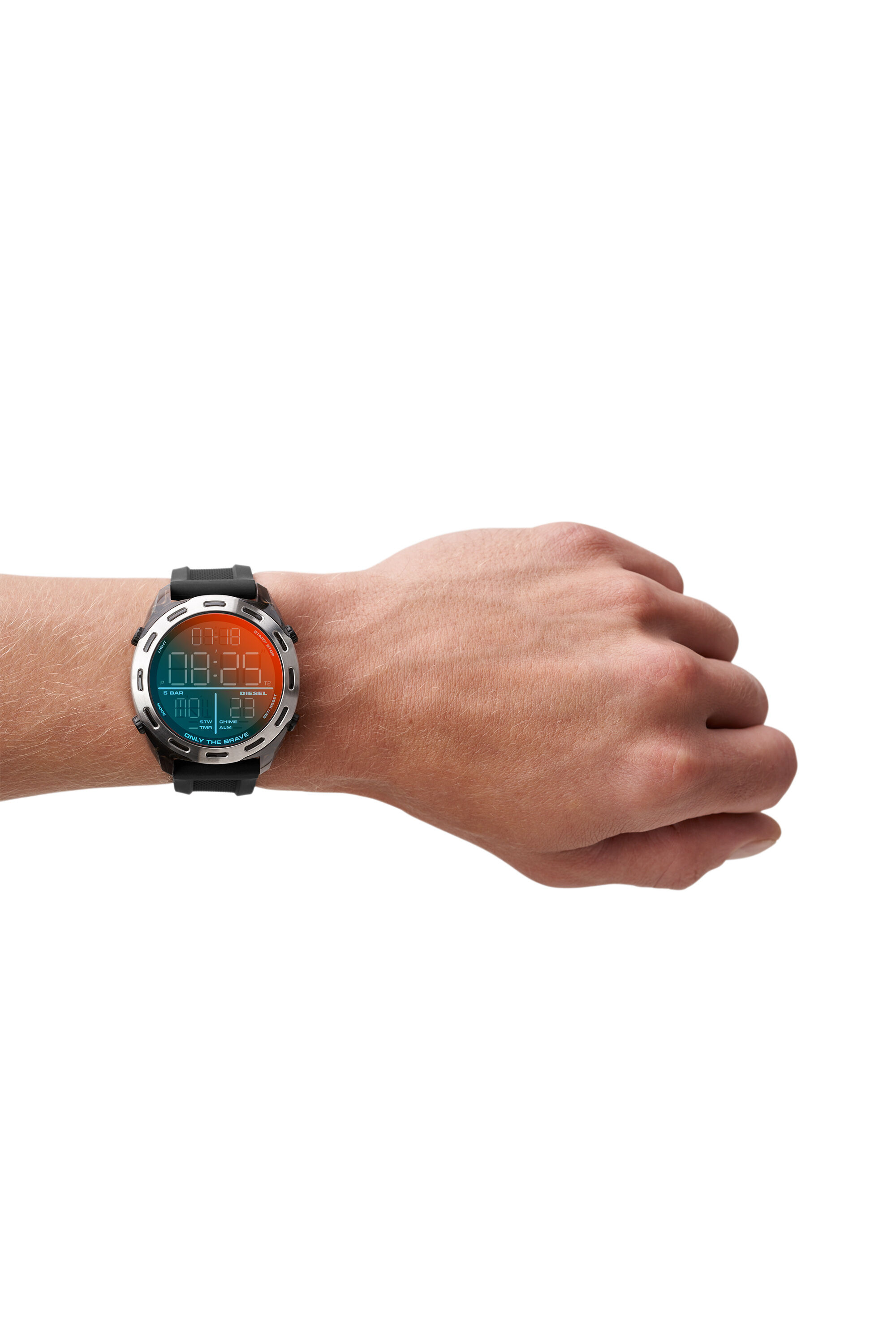 Diesel - DZ1893, Man's Crusher digital black silicone watch in Black - 3