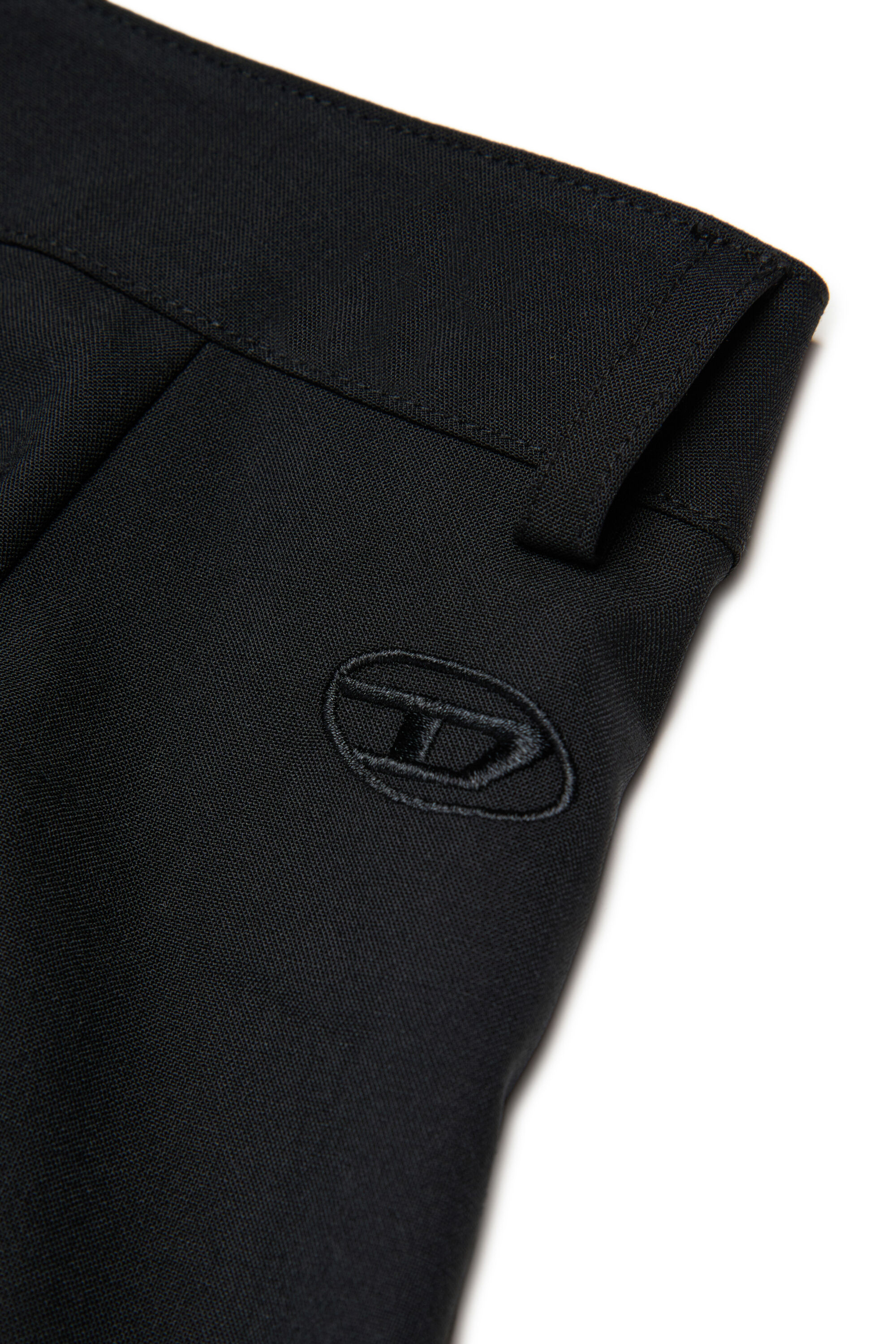 Diesel - PACLYN, Woman's Wide-leg pants in coated technical wool in Black - 4