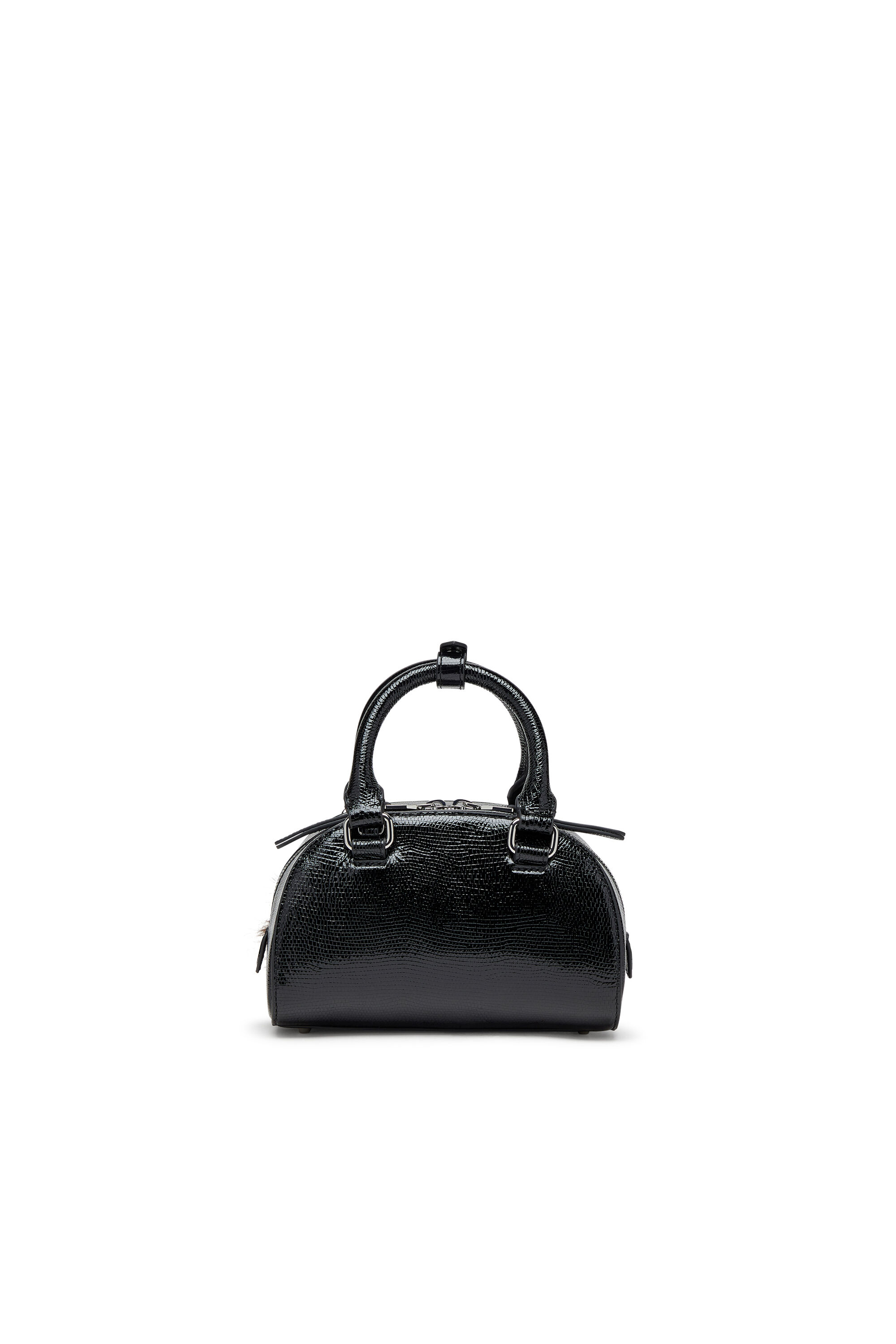 Diesel - 1DR DOME CROSSBODY, Woman's 1DR Dome-Mini bowling bag in embossed leather in Black - 3